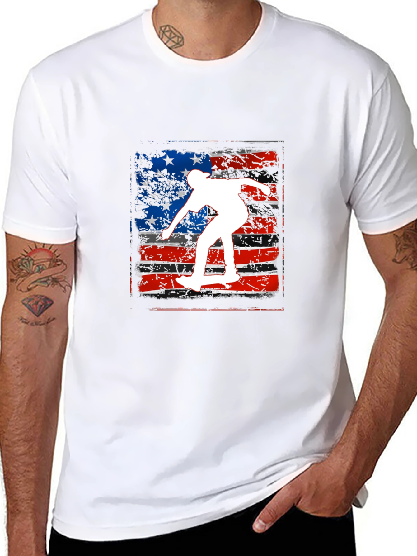 Skate USA Flag Graphic Tee