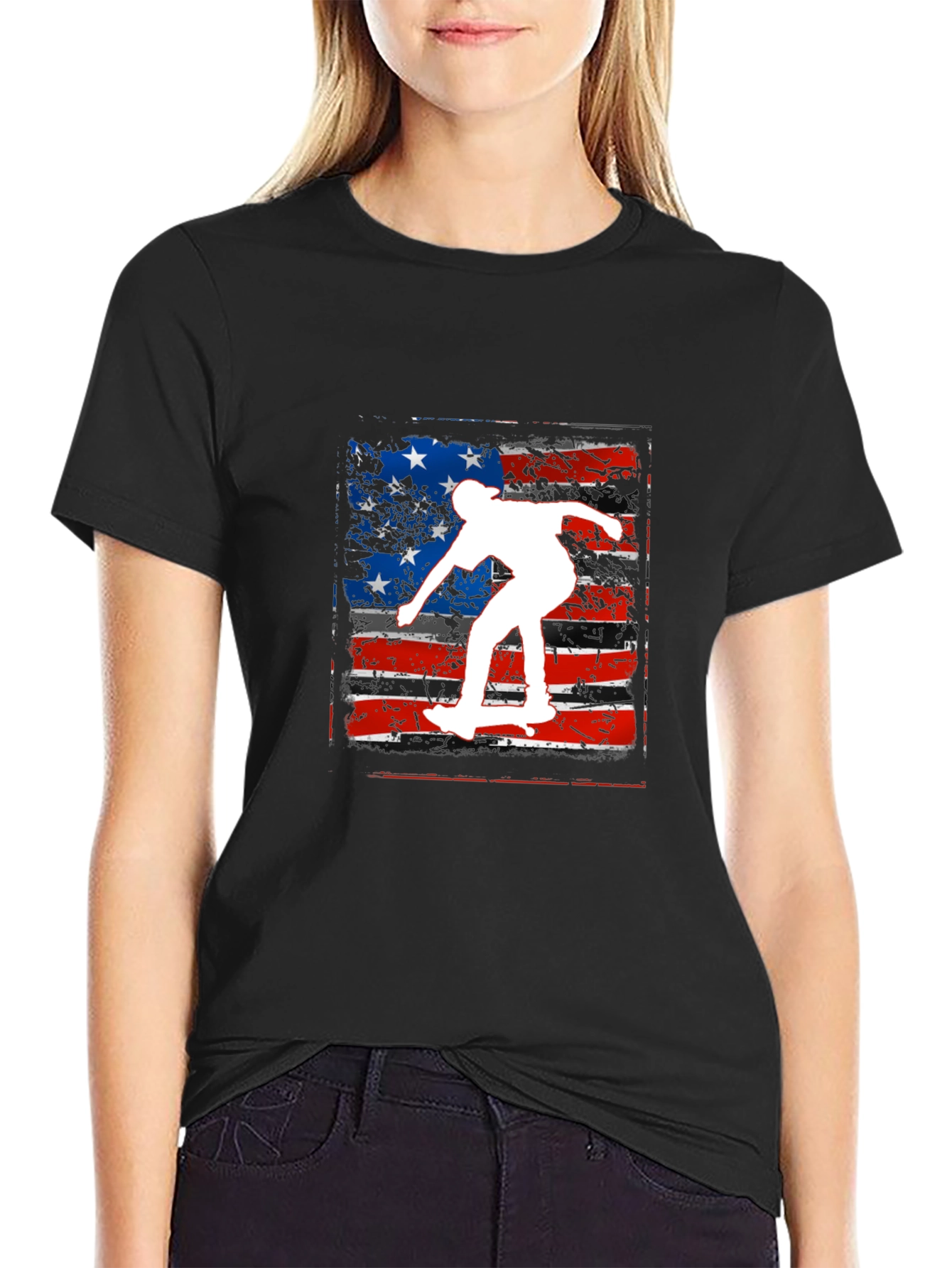 Skate USA Flag Graphic Tee