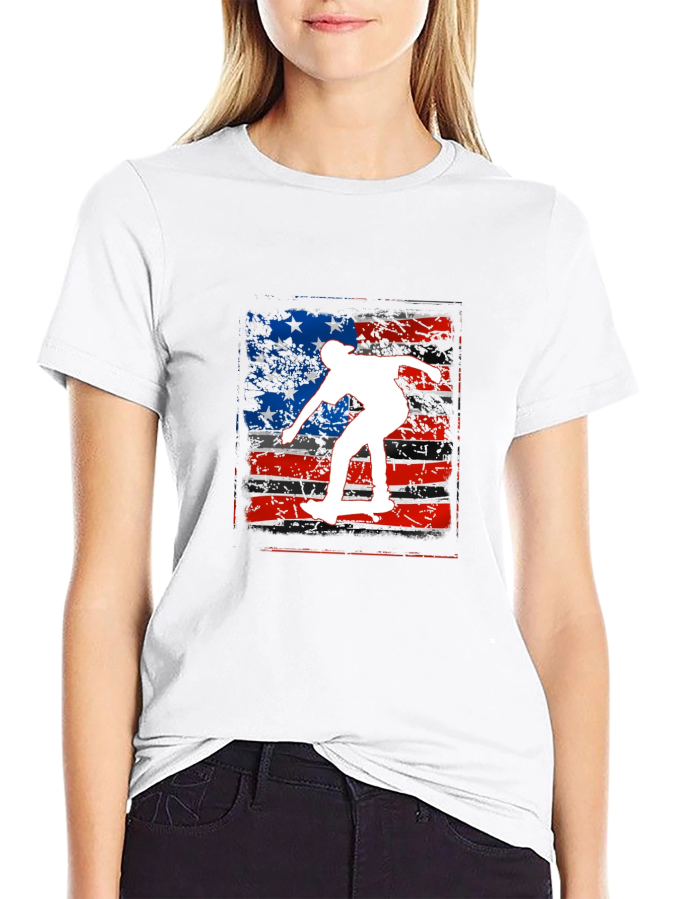 Skate USA Flag Graphic Tee