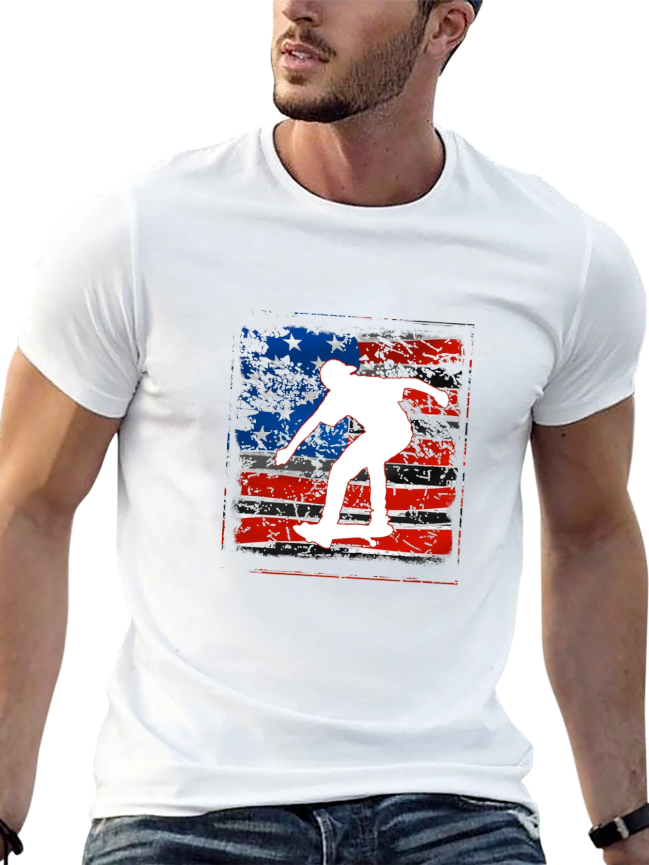 Skate USA Flag Graphic Tee