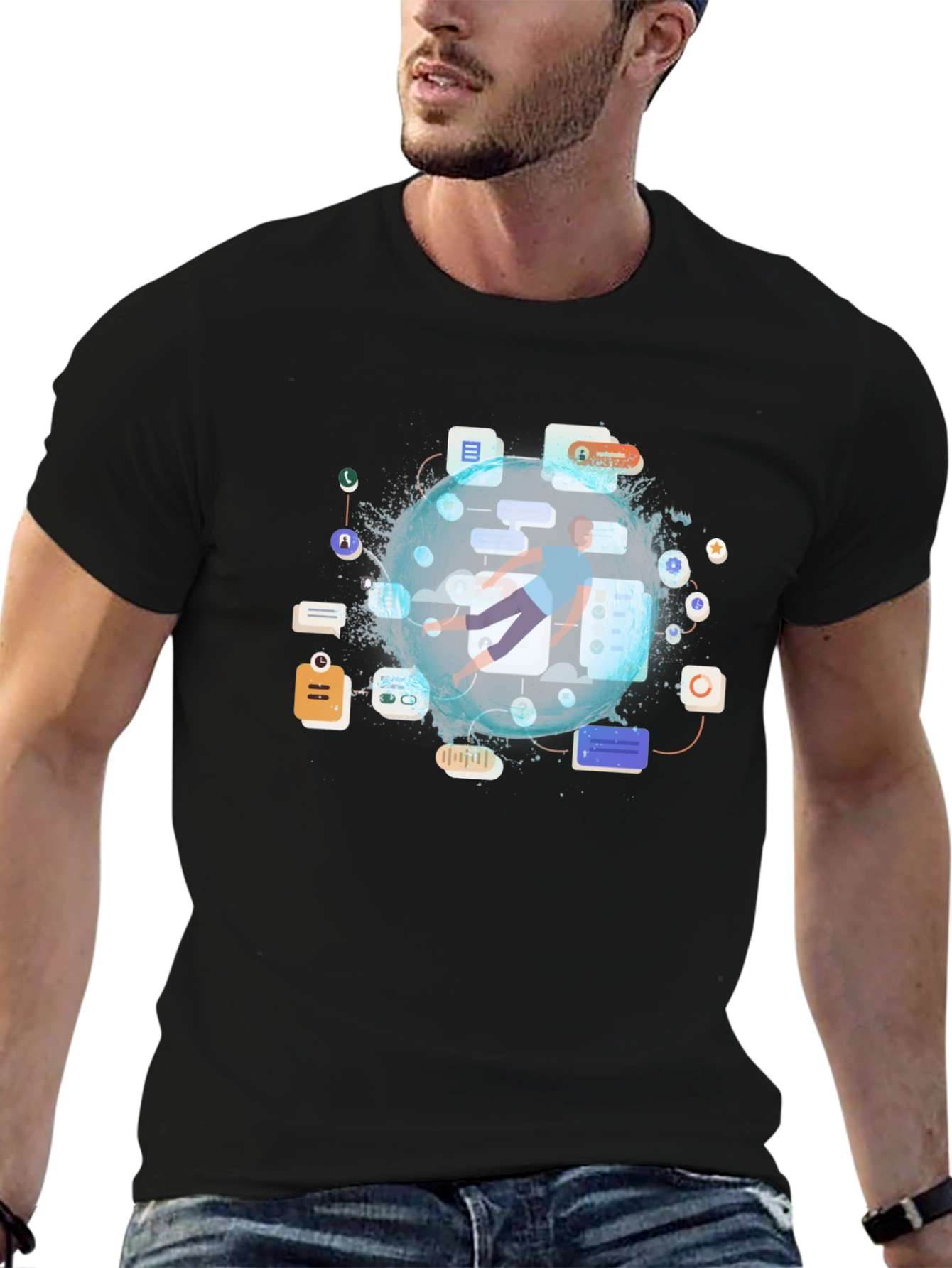 Tech Globe Graphic T-Shirt