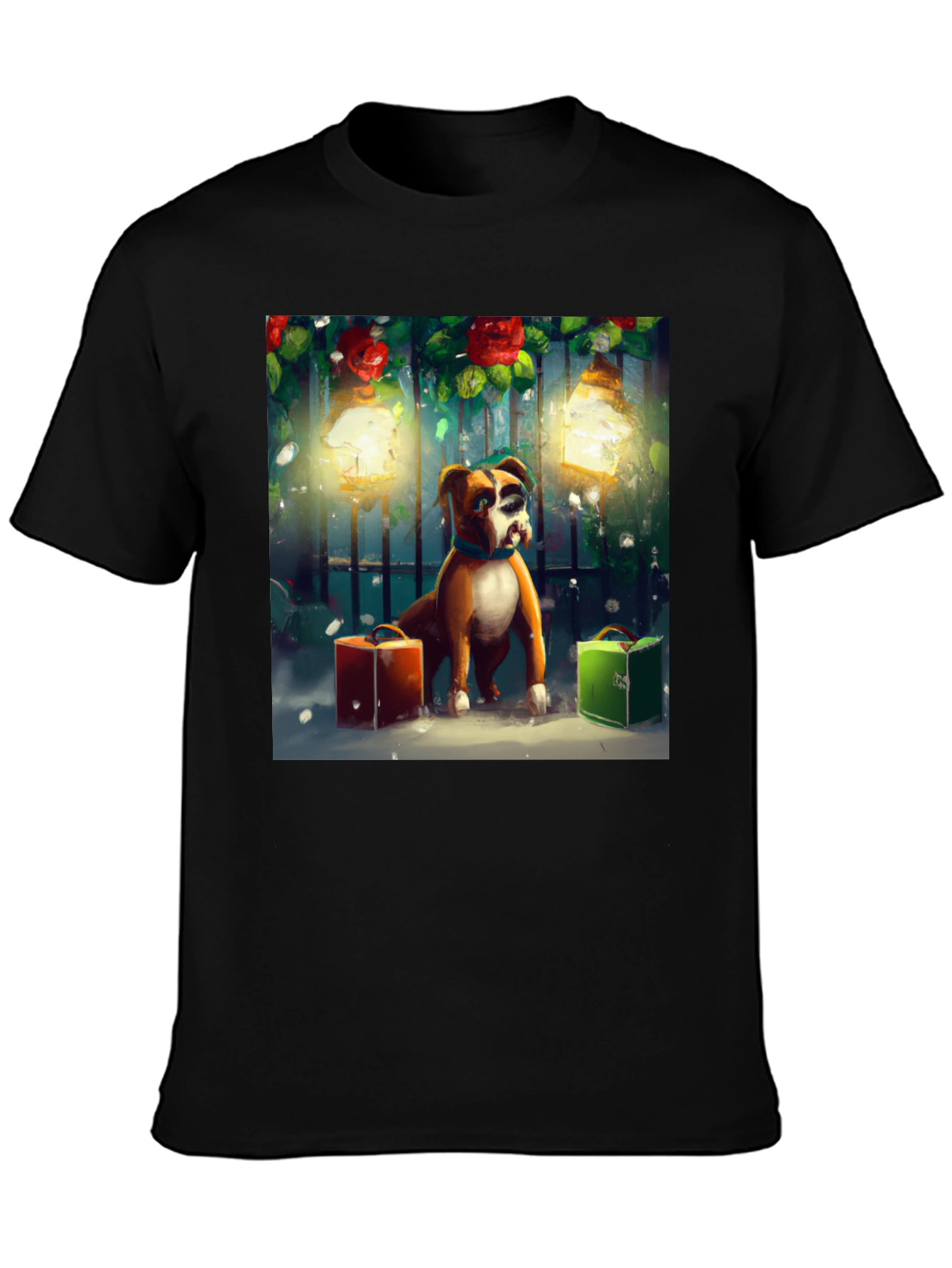 Festive Boxer Dog T-Shirt