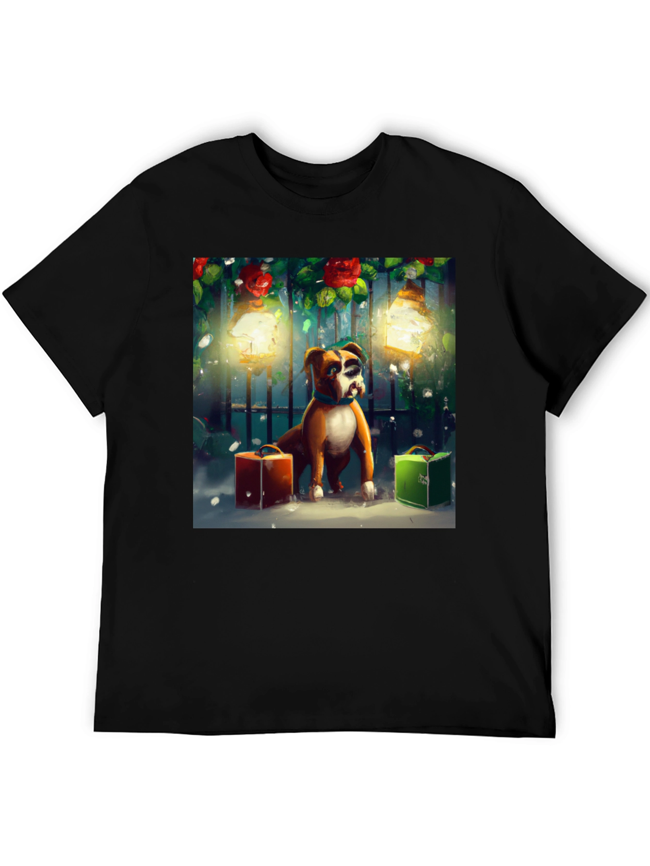 Festive Boxer Dog T-Shirt