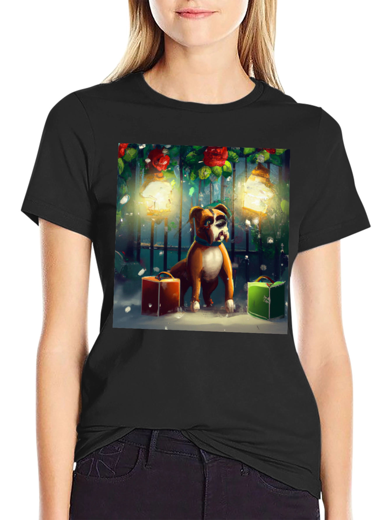 Festive Boxer Dog T-Shirt