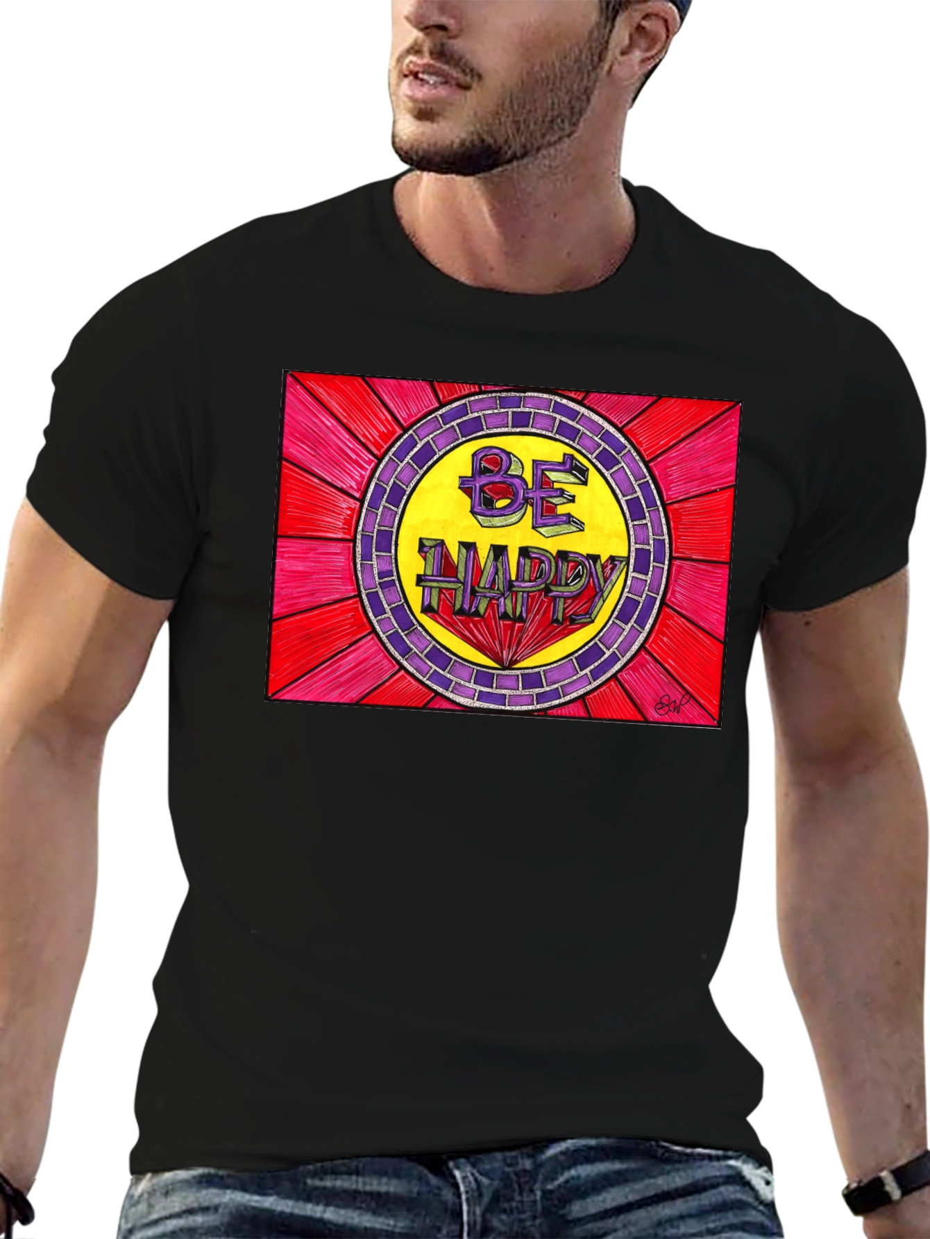 Be Happy Graphic Tee - Positive Vibes T-Shirt