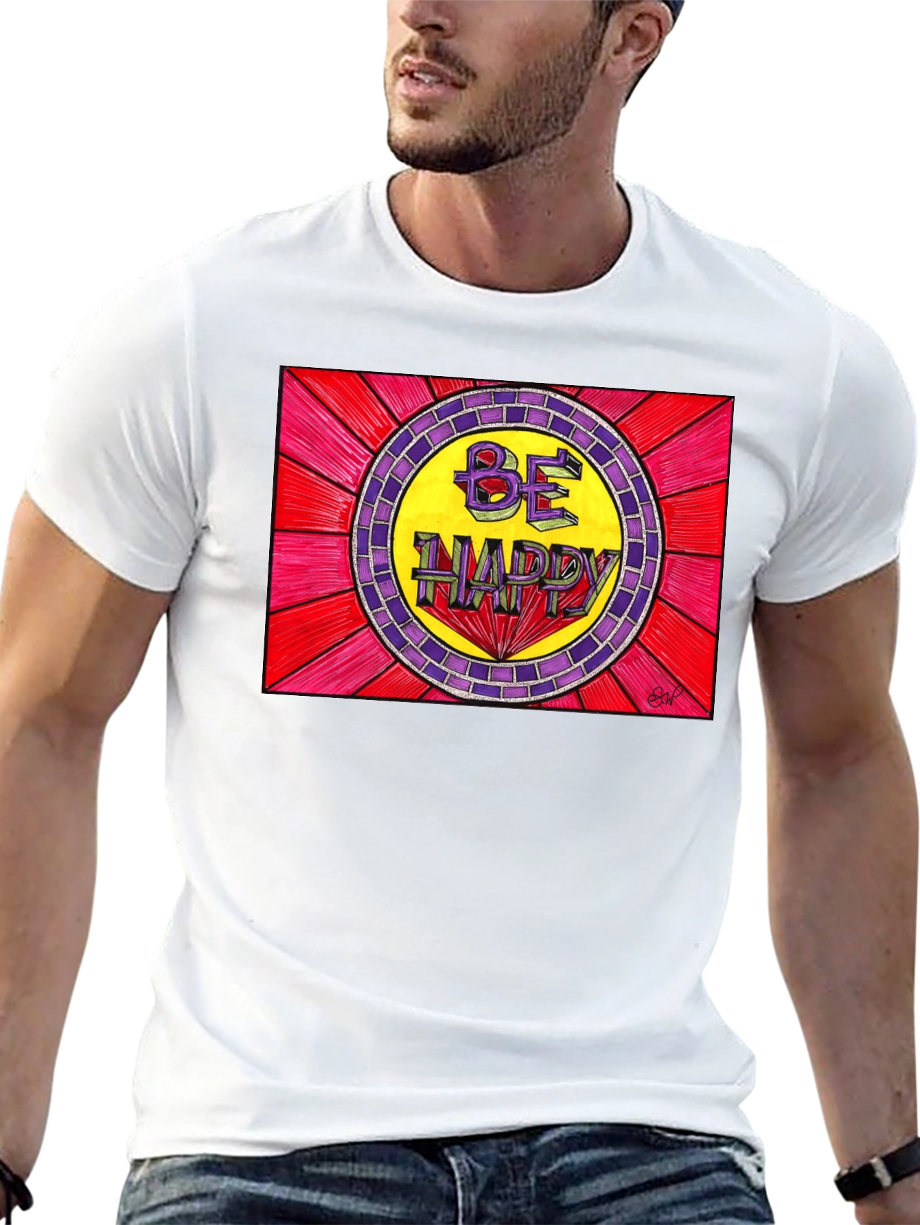 Be Happy Graphic Tee - Positive Vibes T-Shirt