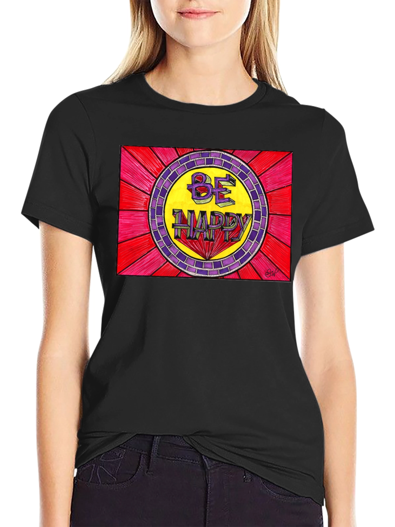 Be Happy Graphic Tee - Positive Vibes T-Shirt