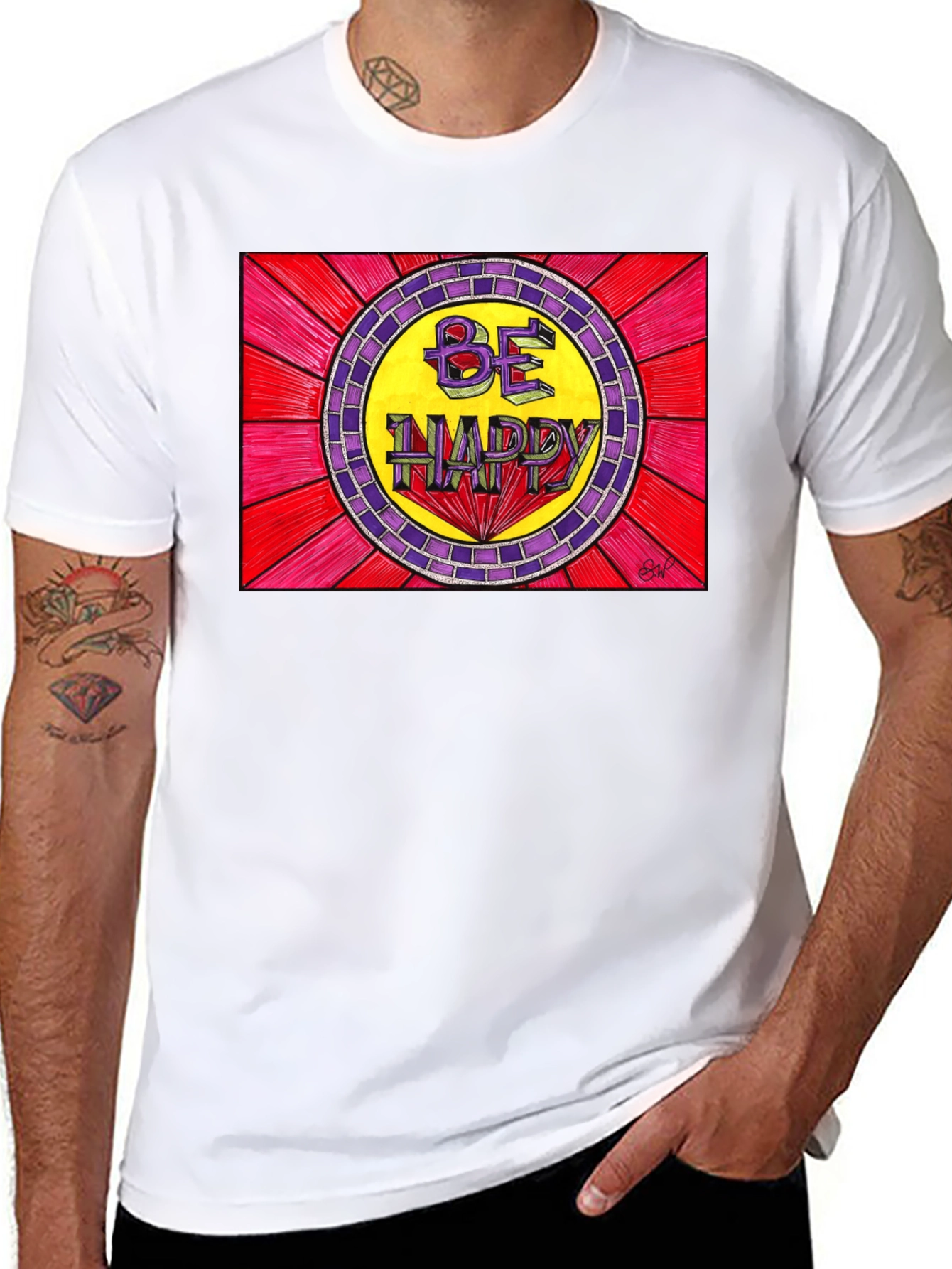 Be Happy Graphic Tee - Positive Vibes T-Shirt