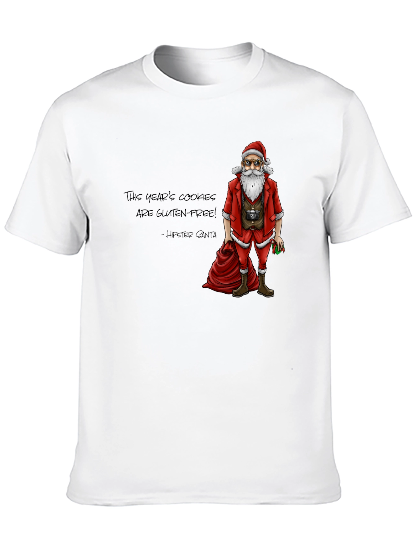 Hipster Santa Gluten-Free Cookies T-Shirt