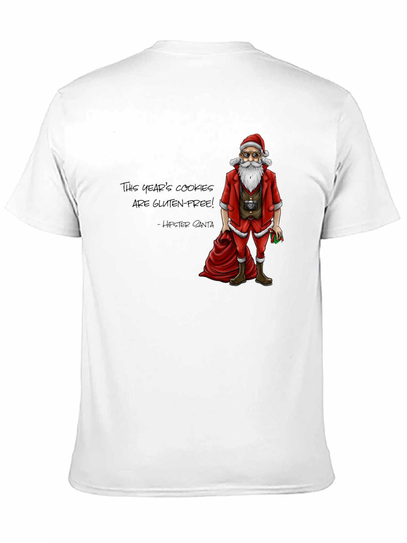 Hipster Santa Gluten-Free Cookies T-Shirt
