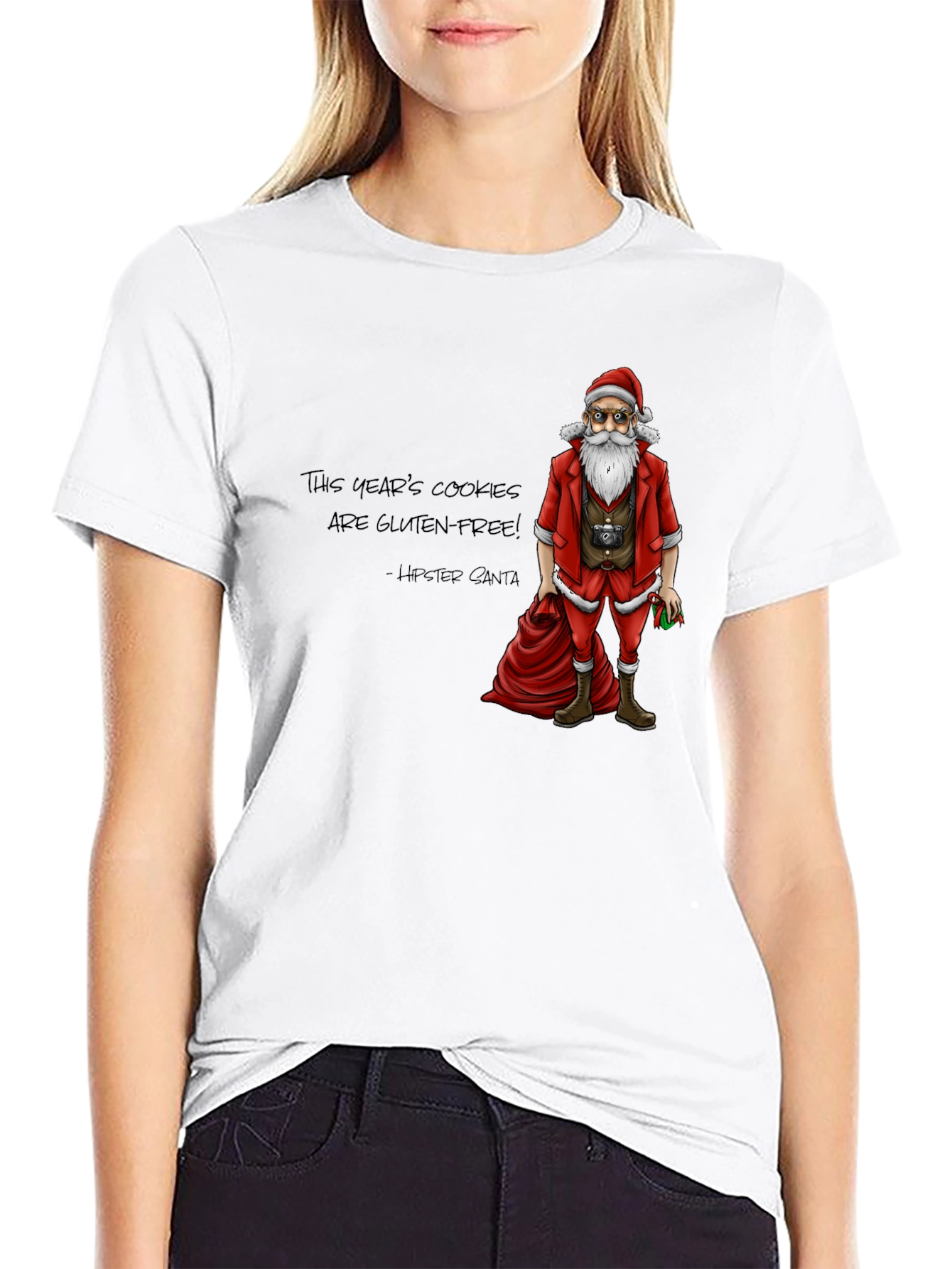 Hipster Santa Gluten-Free Cookies T-Shirt
