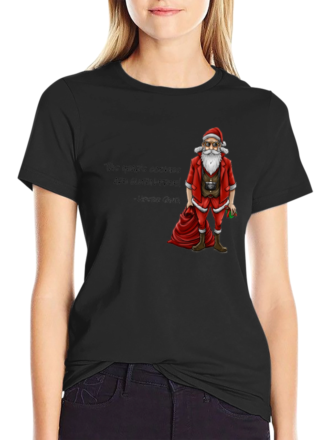 Hipster Santa Gluten-Free Cookies T-Shirt