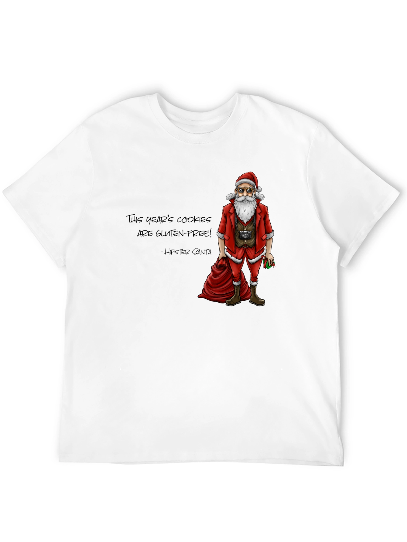 Hipster Santa Gluten-Free Cookies T-Shirt