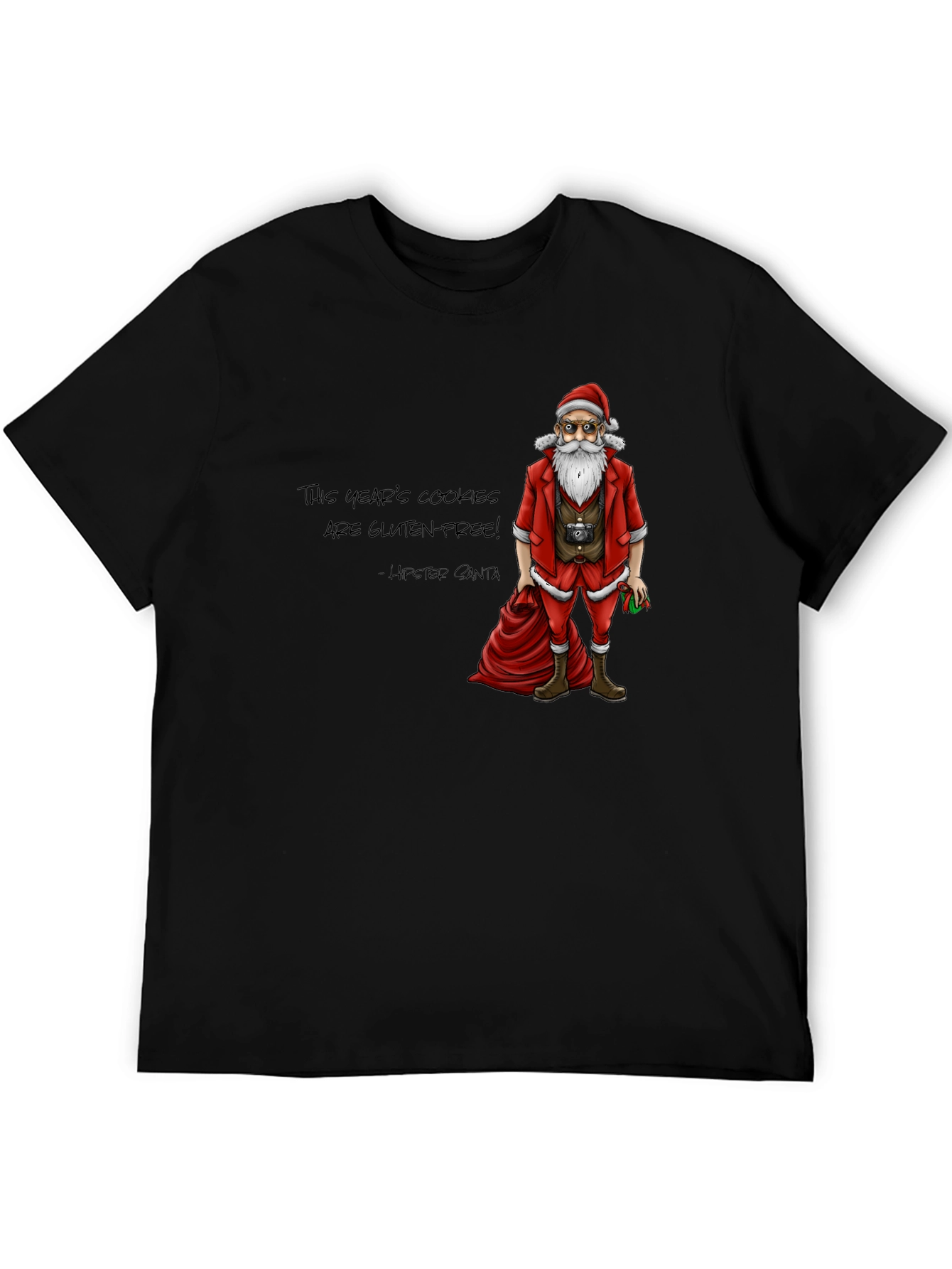 Hipster Santa Gluten-Free Cookies T-Shirt