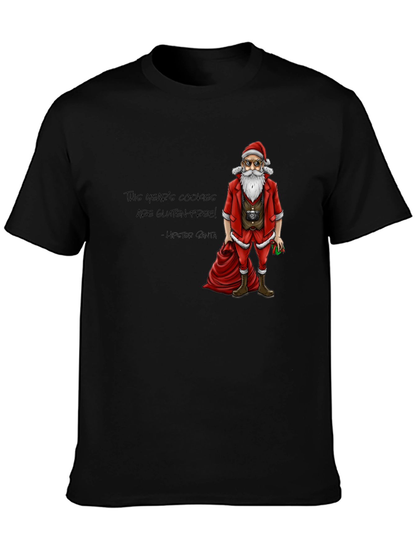 Hipster Santa Gluten-Free Cookies T-Shirt