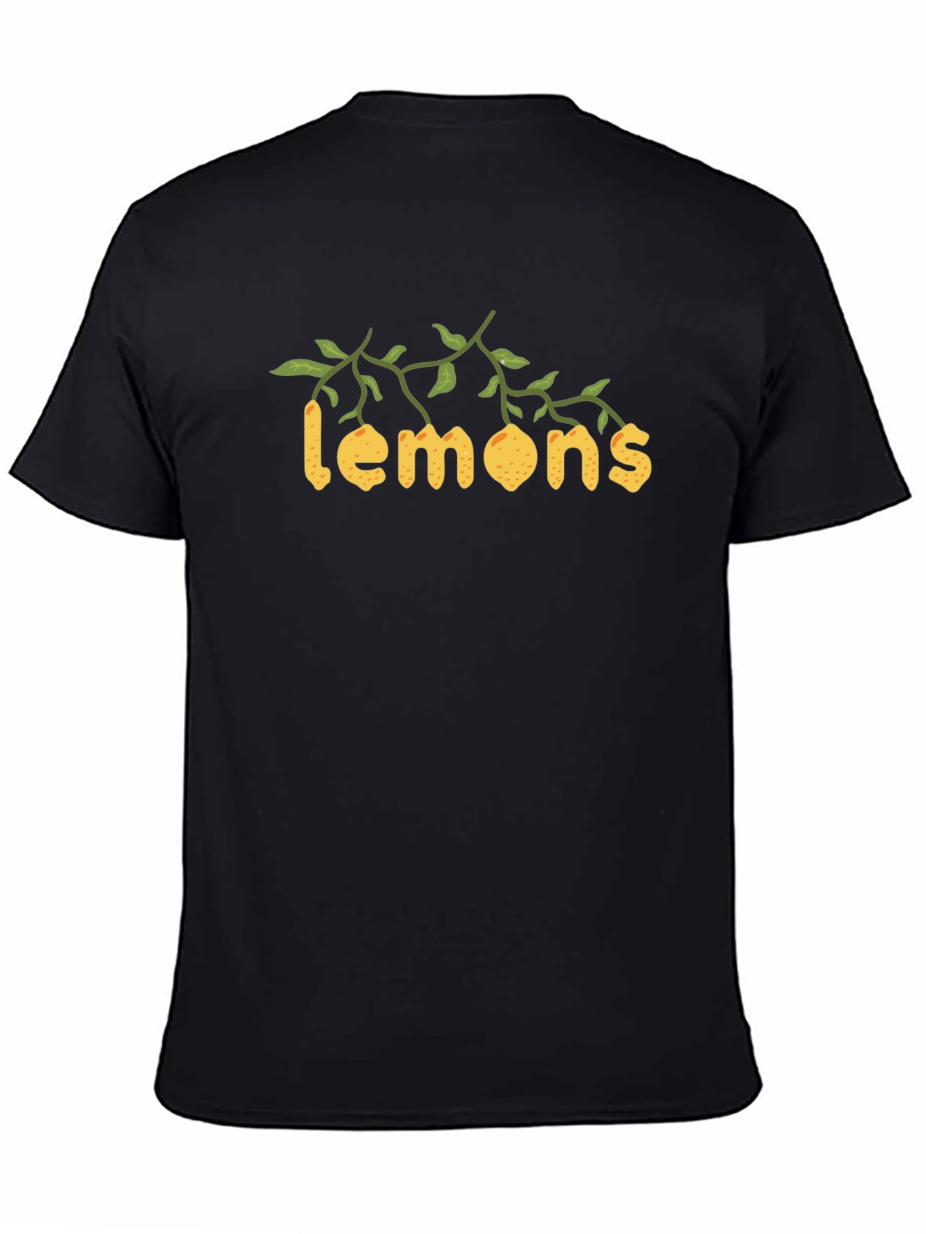 Lemons Graphic Black Cotton T-Shirt