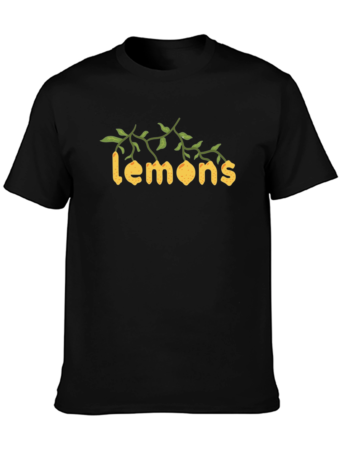 Lemons Graphic Black Cotton T-Shirt