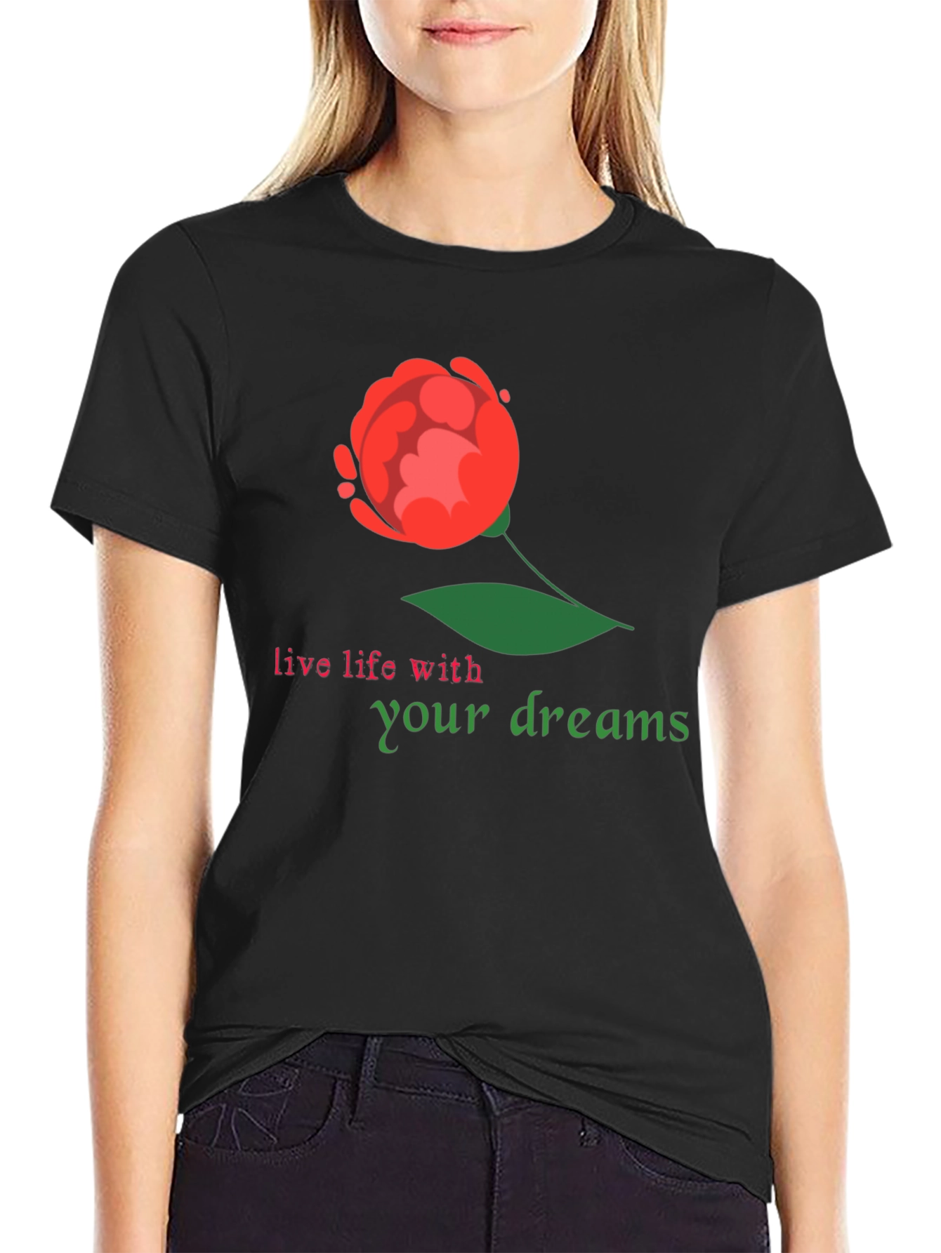 Dream Life Black Graphic T-Shirt