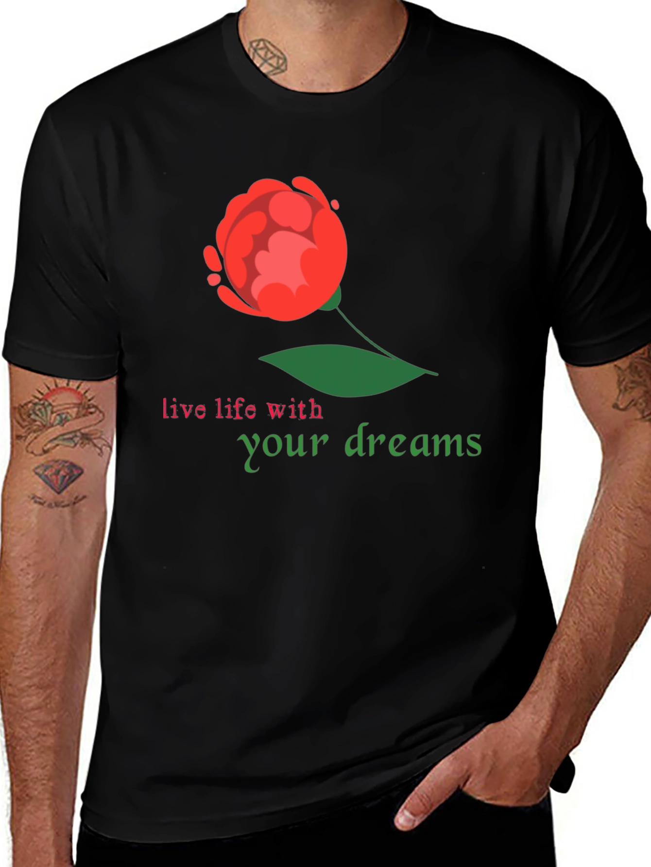 Dream Life Black Graphic T-Shirt