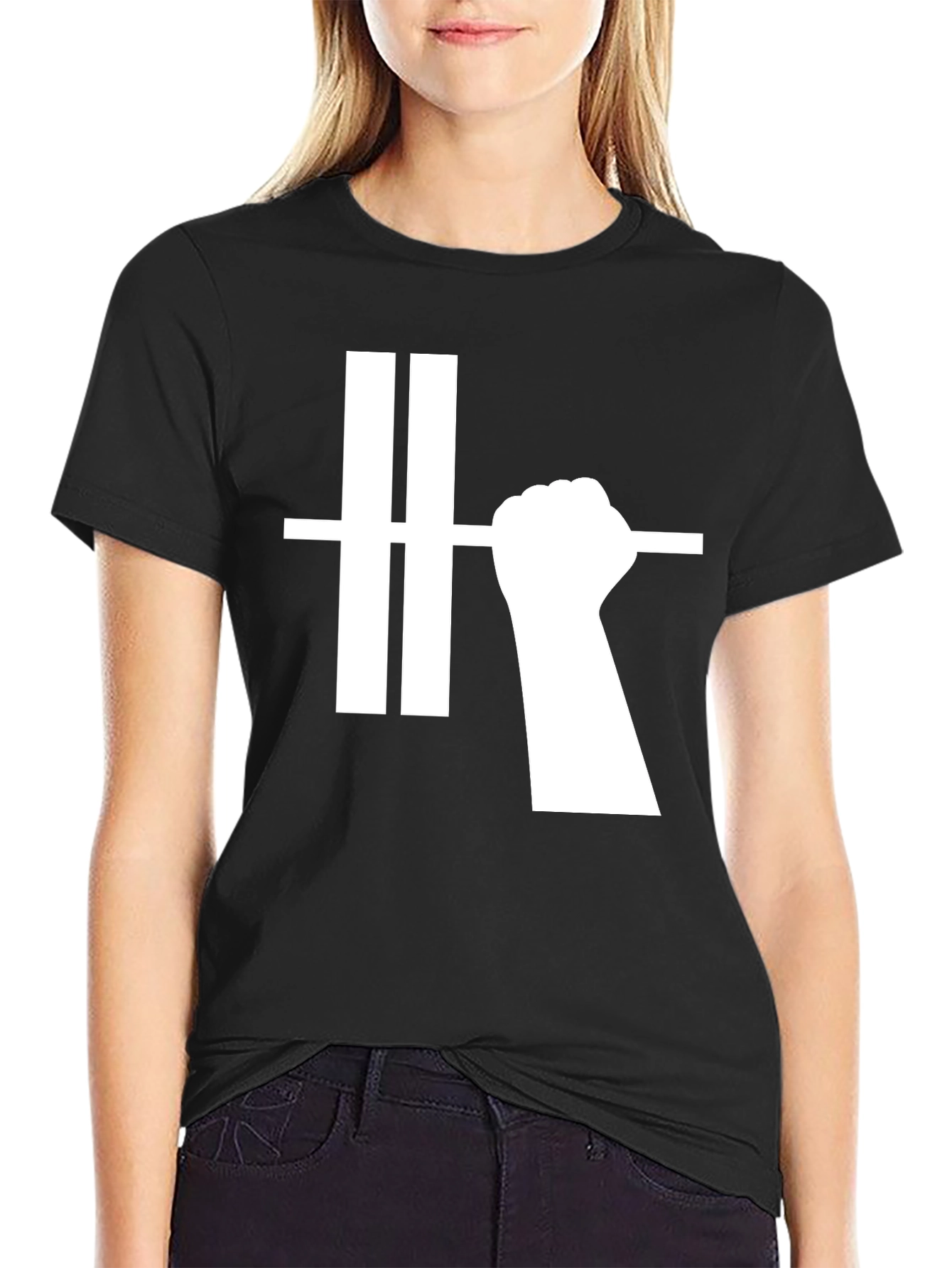 Power Fist Graphic Tee - Black Cotton T-Shirt
