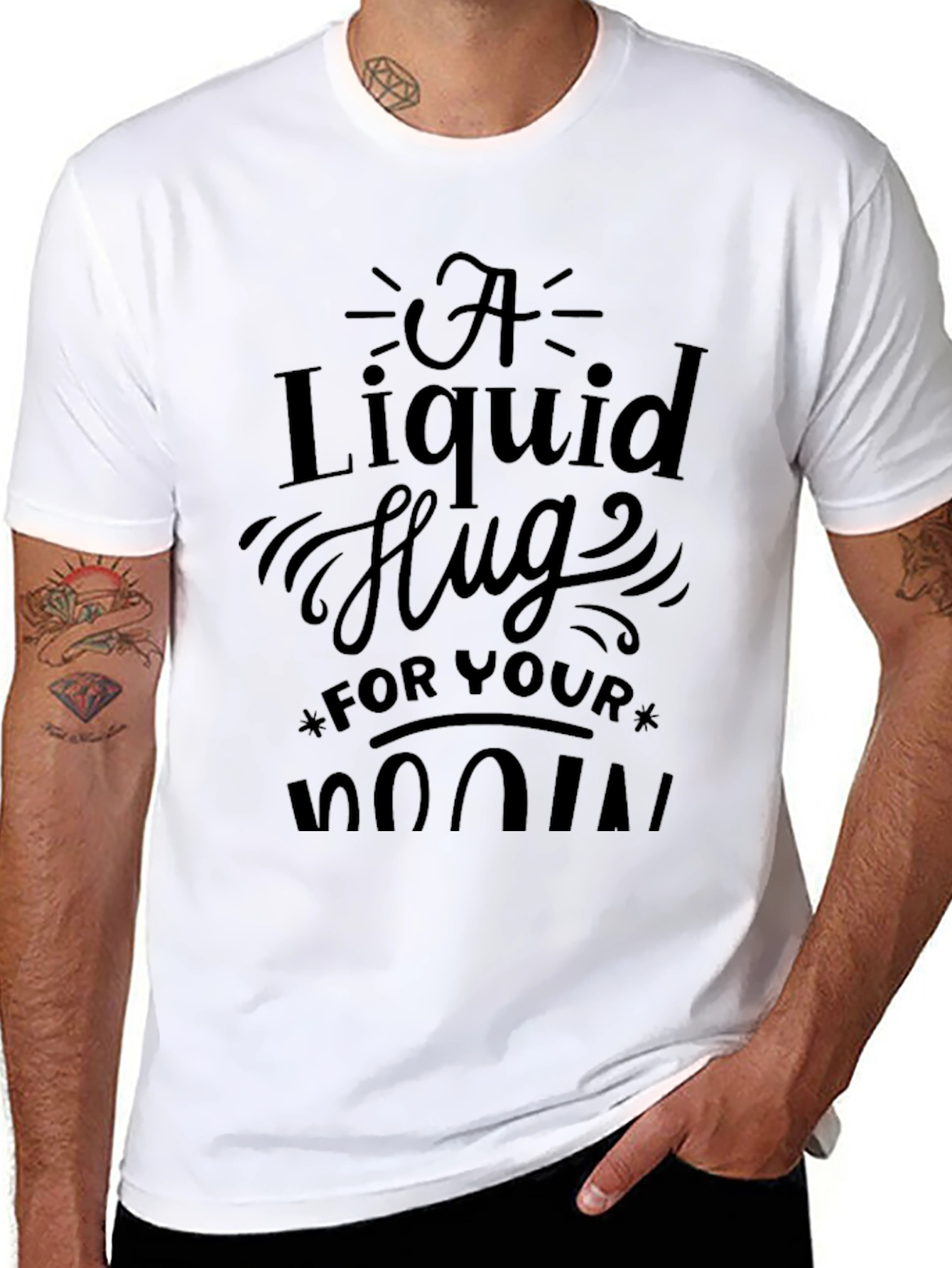 Liquid Hug Black Graphic T-Shirt