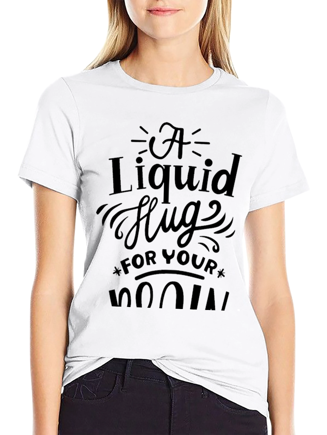 Liquid Hug Black Graphic T-Shirt
