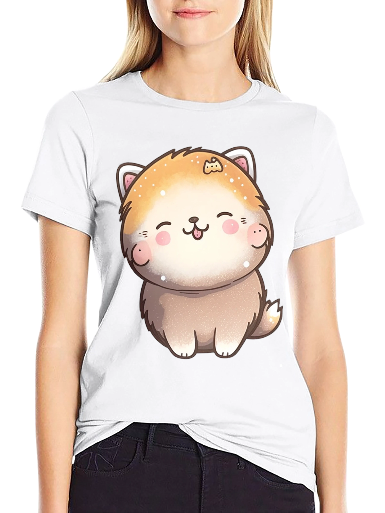 Cute Kawaii Dog T-Shirt - Unisex Black Tee