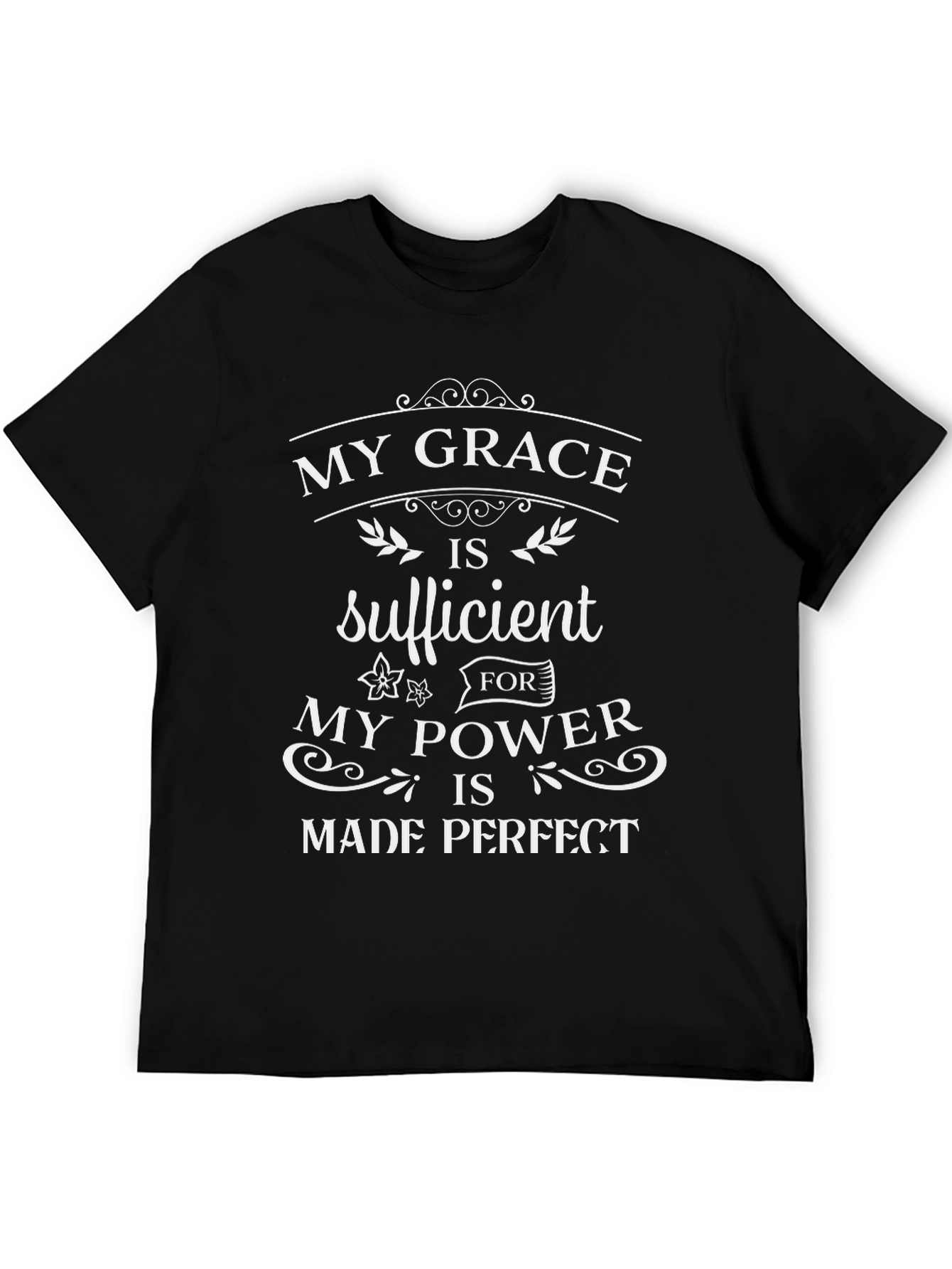 Grace Sufficient Power Perfect Black Tee