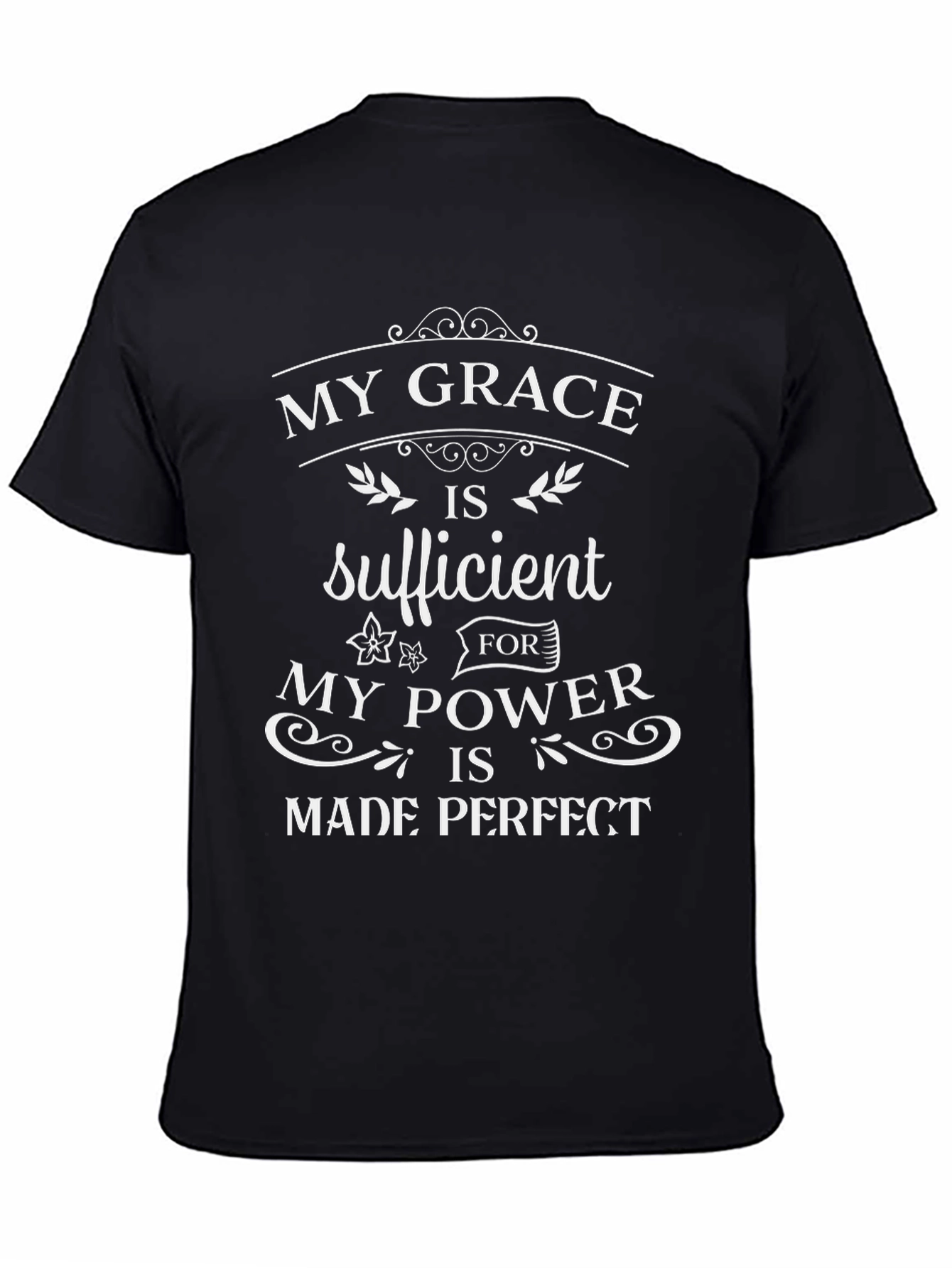 Grace Sufficient Power Perfect Black Tee