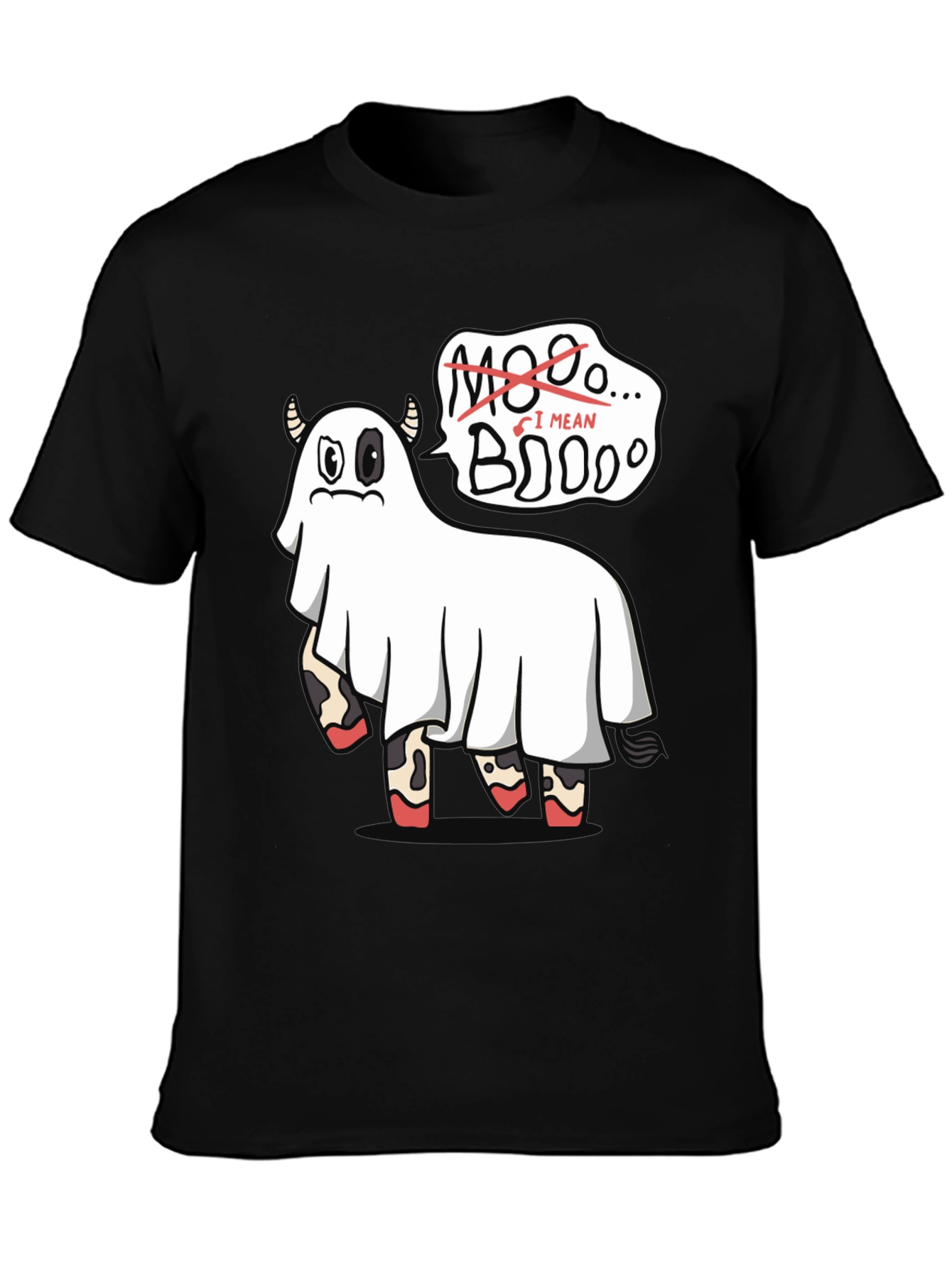 Boo! Ghost Cow Funny Halloween Graphic T-Shirt