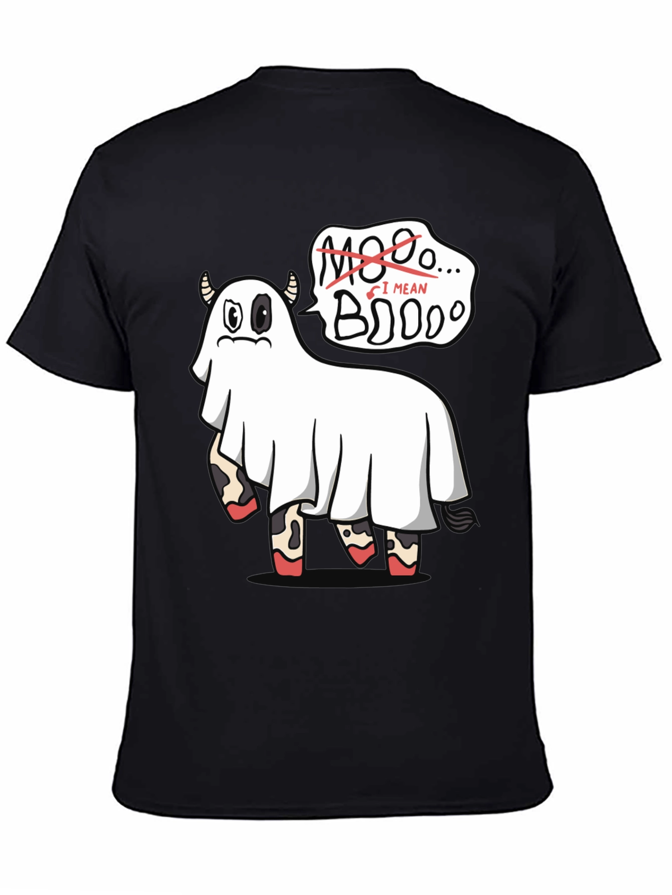 Boo! Ghost Cow Funny Halloween Graphic T-Shirt