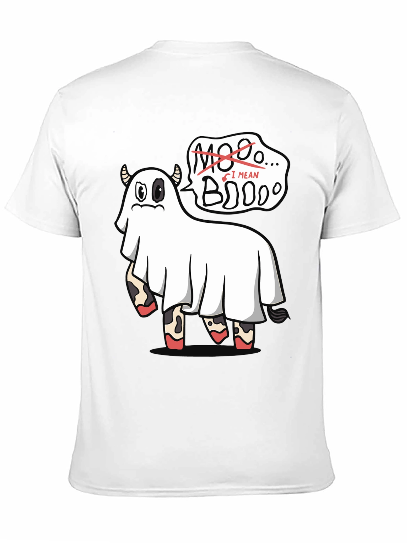 Boo! Ghost Cow Funny Halloween Graphic T-Shirt