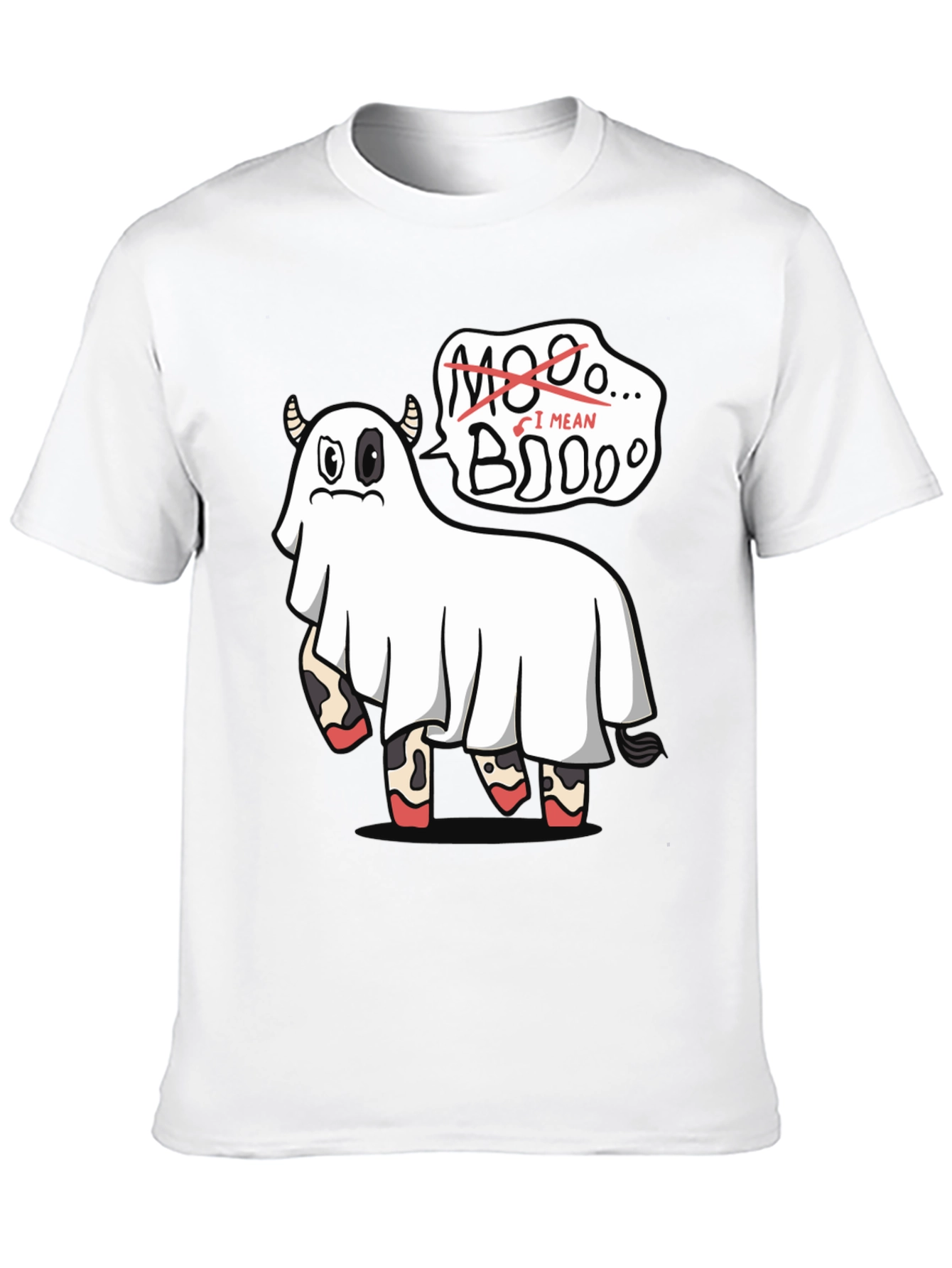 Boo! Ghost Cow Funny Halloween Graphic T-Shirt