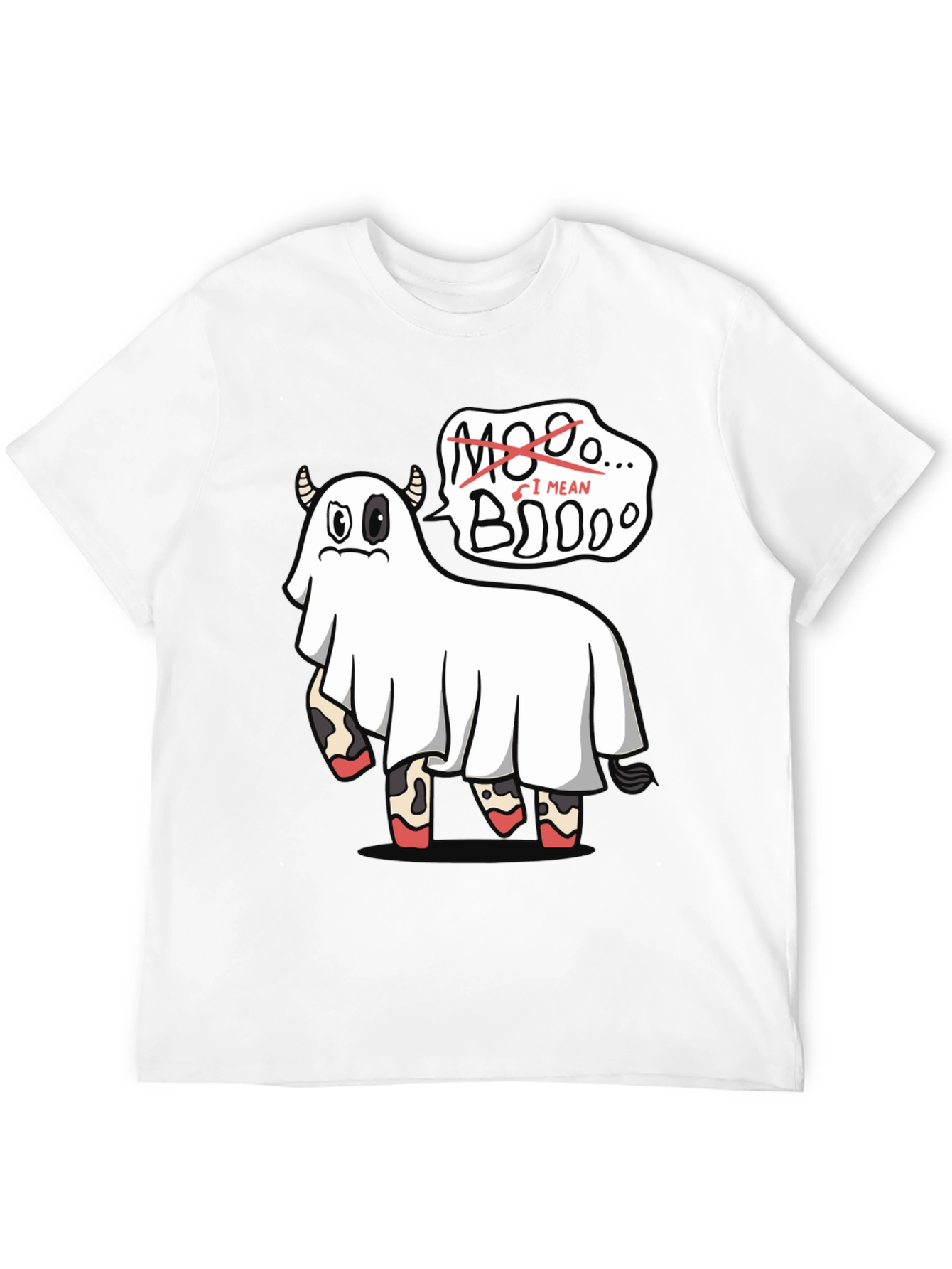Boo! Ghost Cow Funny Halloween Graphic T-Shirt