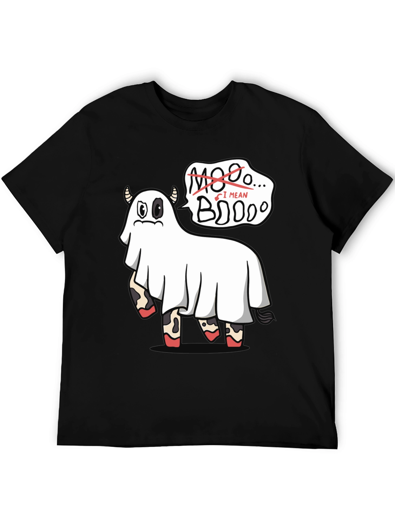 Boo! Ghost Cow Funny Halloween Graphic T-Shirt
