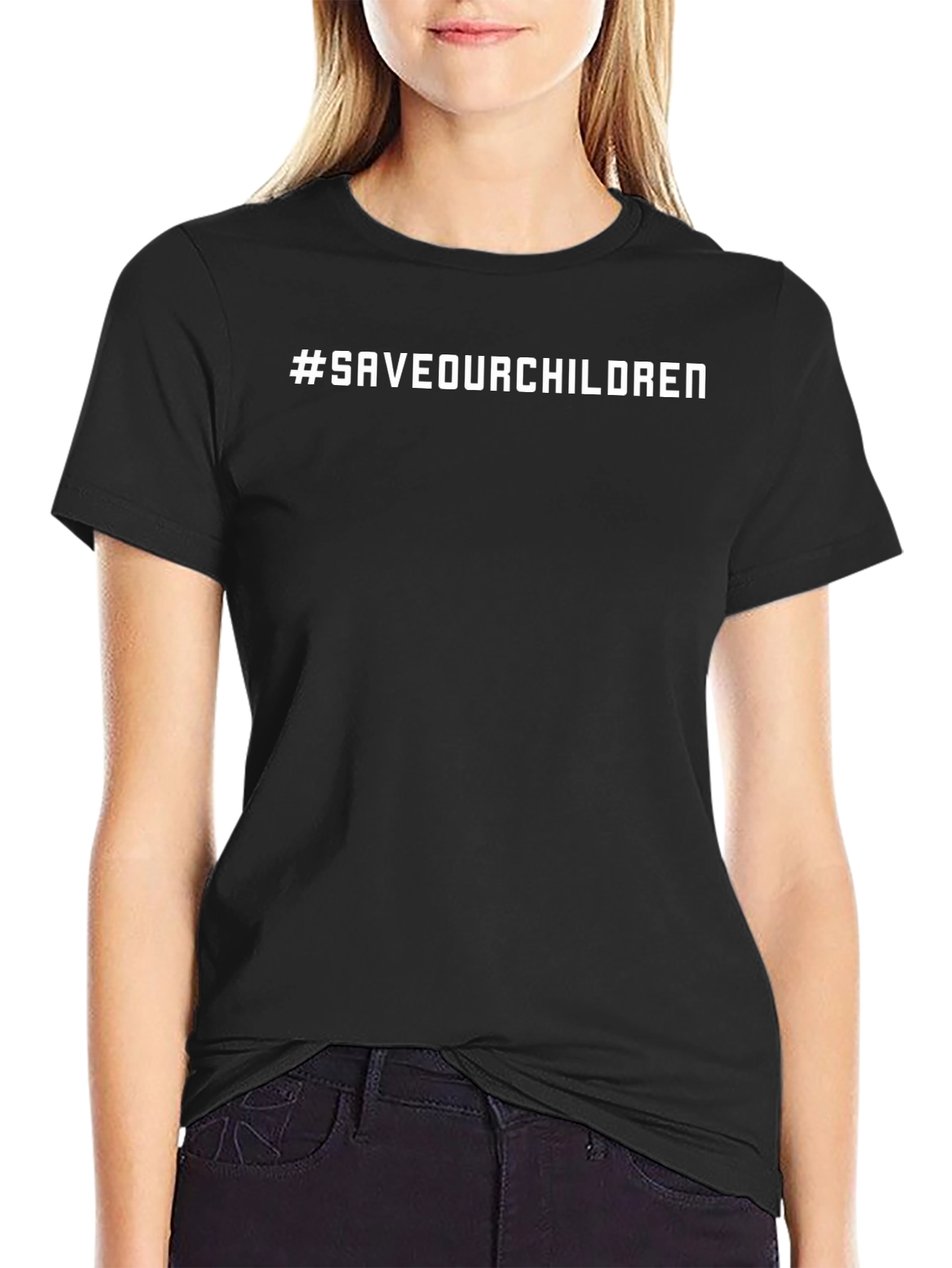 Save Our Children T-Shirt - Black Crew Neck