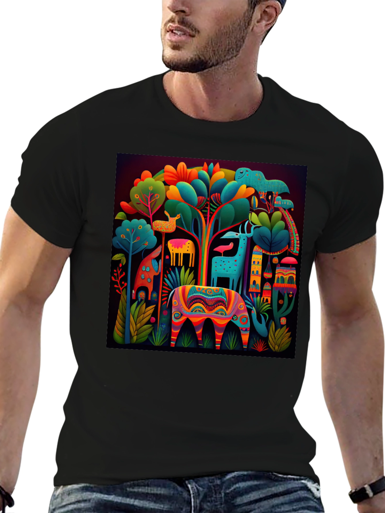 Vibrant Alebrije Graphic Tee - Unique Art Shirt