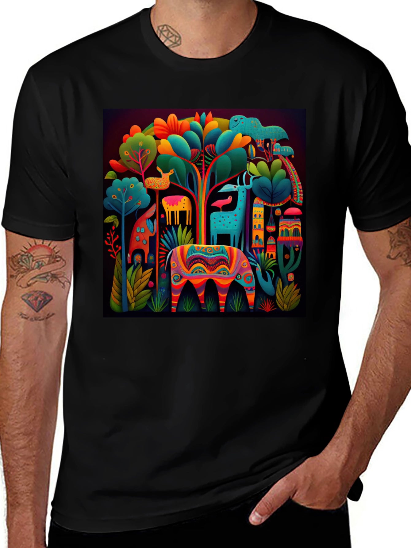 Vibrant Alebrije Graphic Tee - Unique Art Shirt