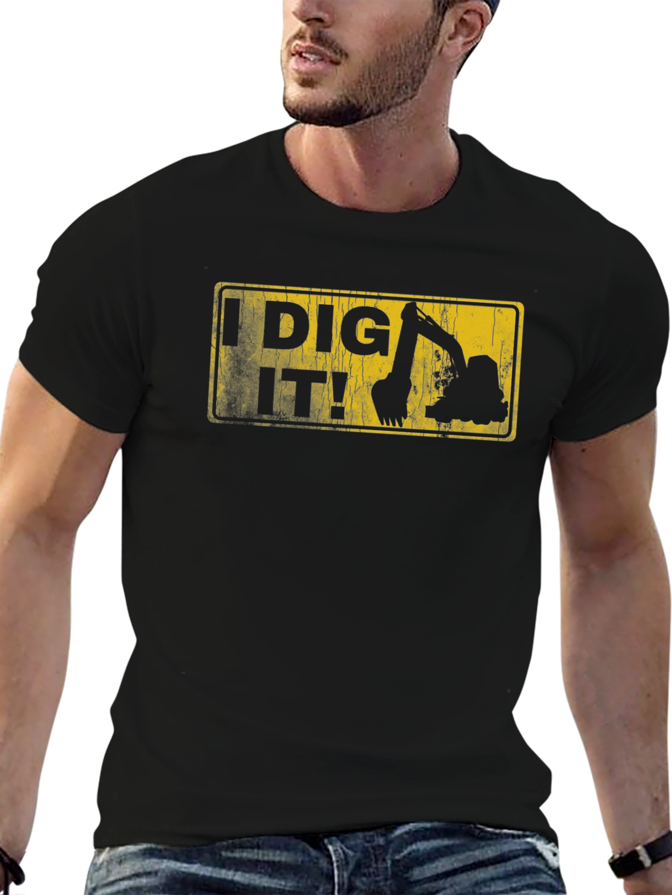 I Dig It! Excavator Graphic Tee - Black
