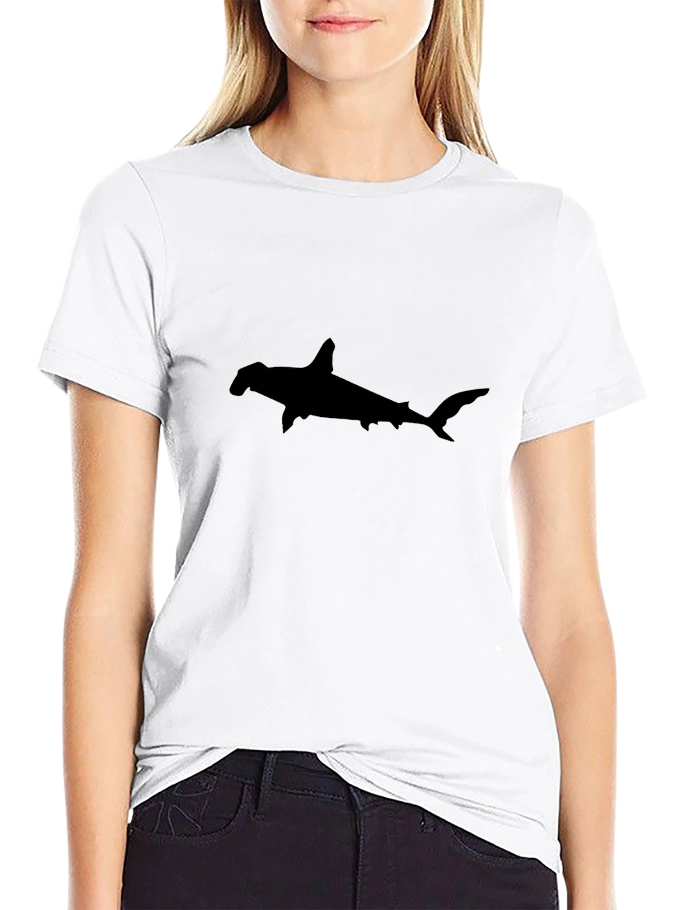 Hammerhead Shark Graphic Tee - Black Cotton T-Shirt