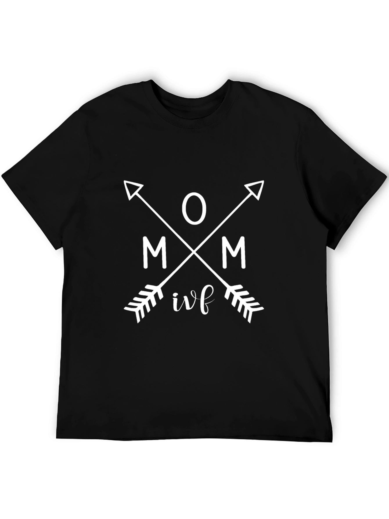 Mom IVF Arrow Graphic Tee - Black Cotton T-Shirt