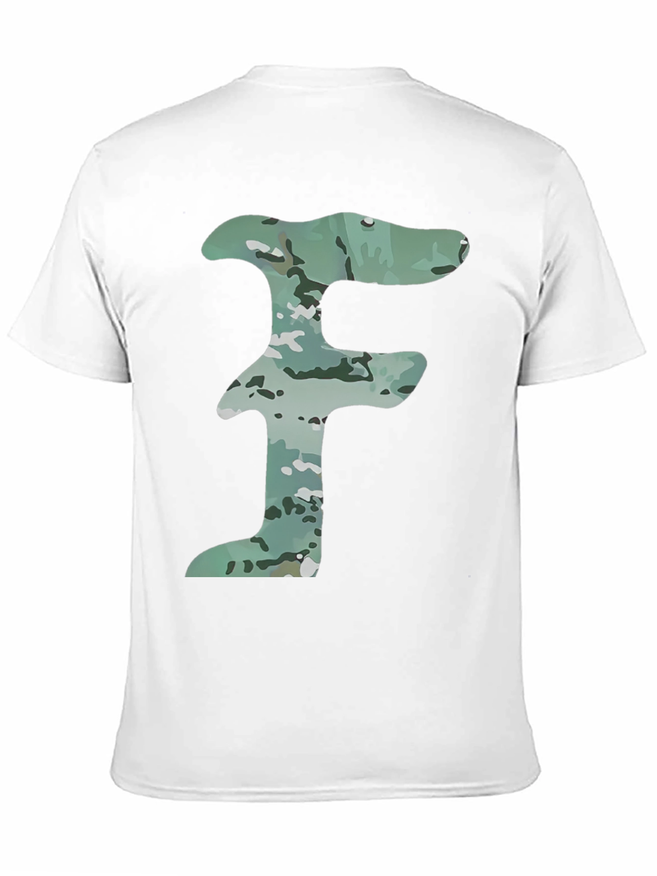 Camo Letter F Graphic Tee - Mens Black T-Shirt