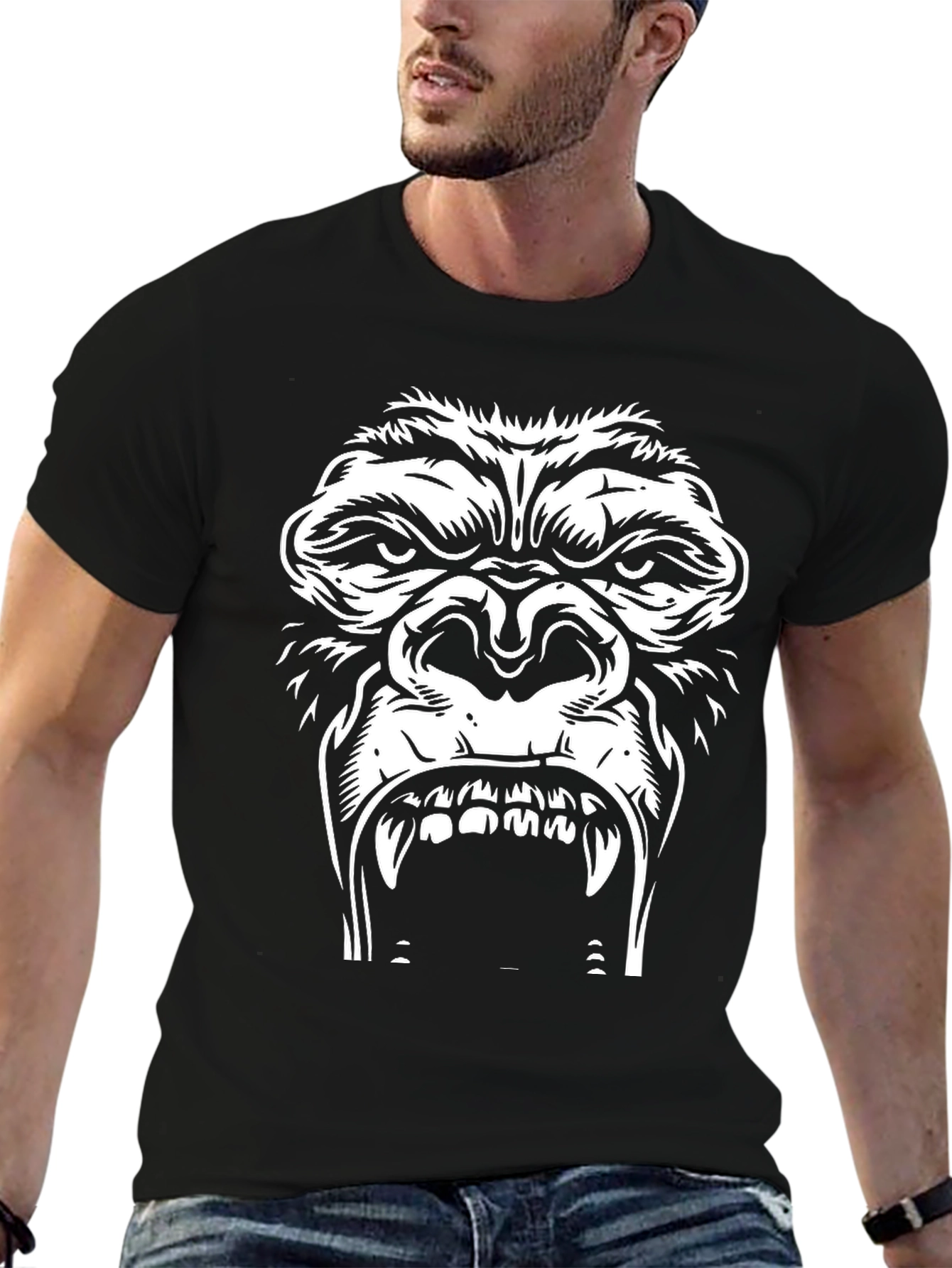 Mens Gorilla Graphic Tee - Black