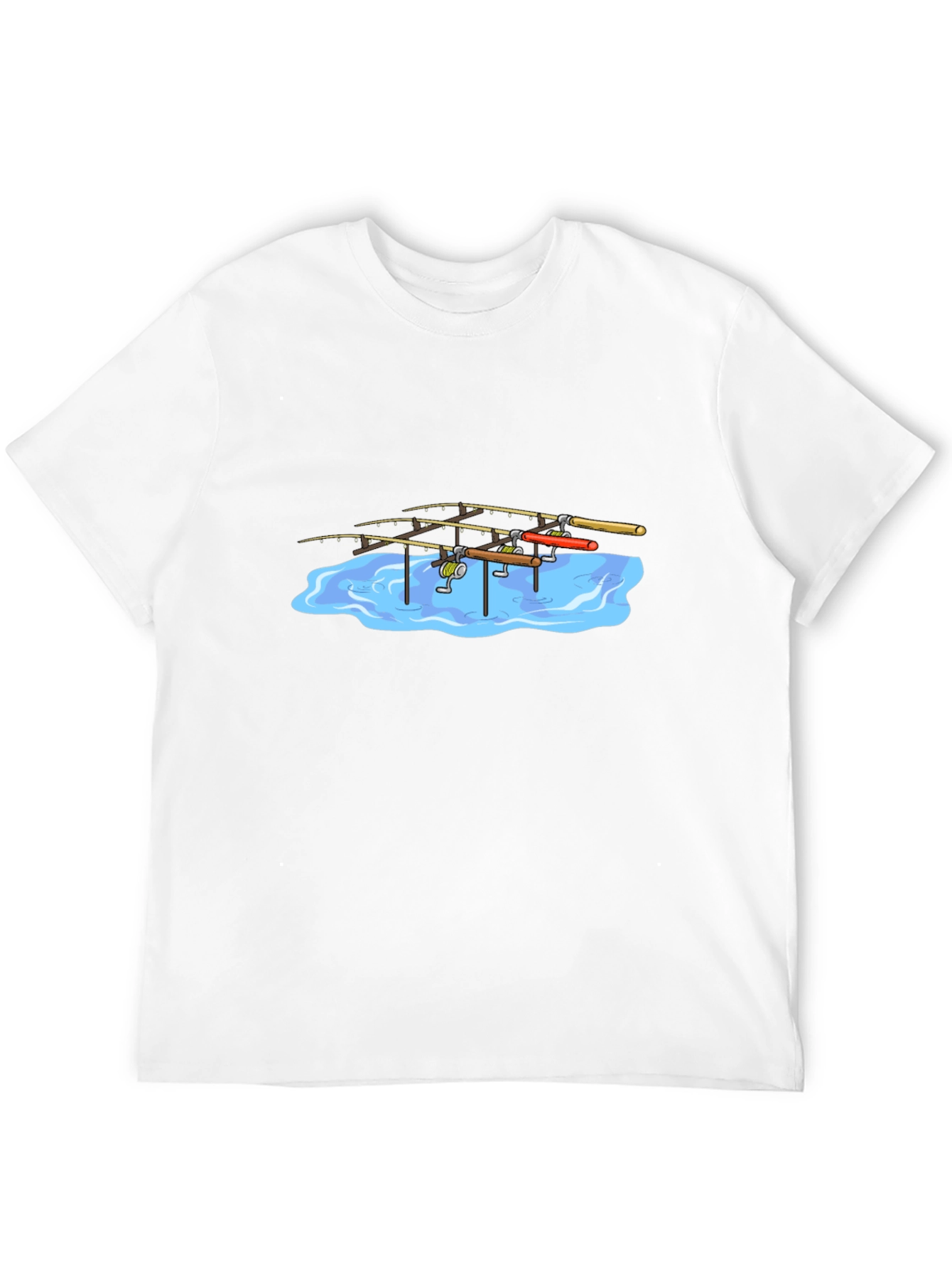 Fishing Rods Graphic Black T-Shirt