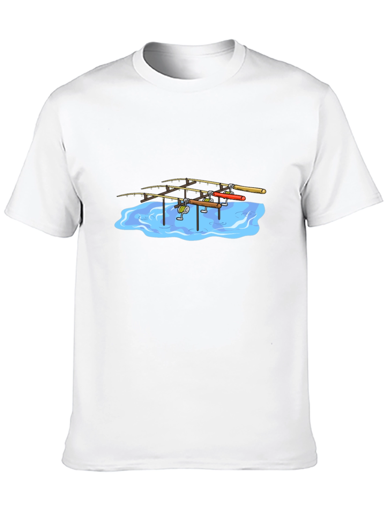 Fishing Rods Graphic Black T-Shirt