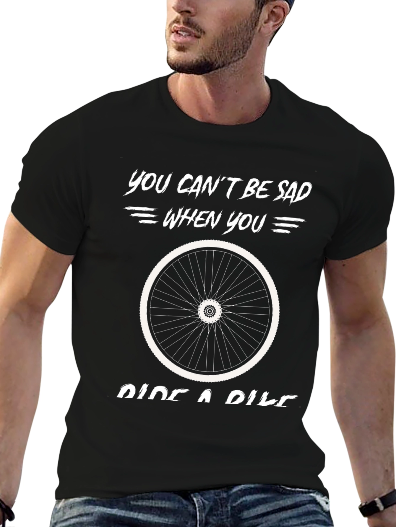 You Cant Be Sad Ride A Bike Graphic T-Shirt