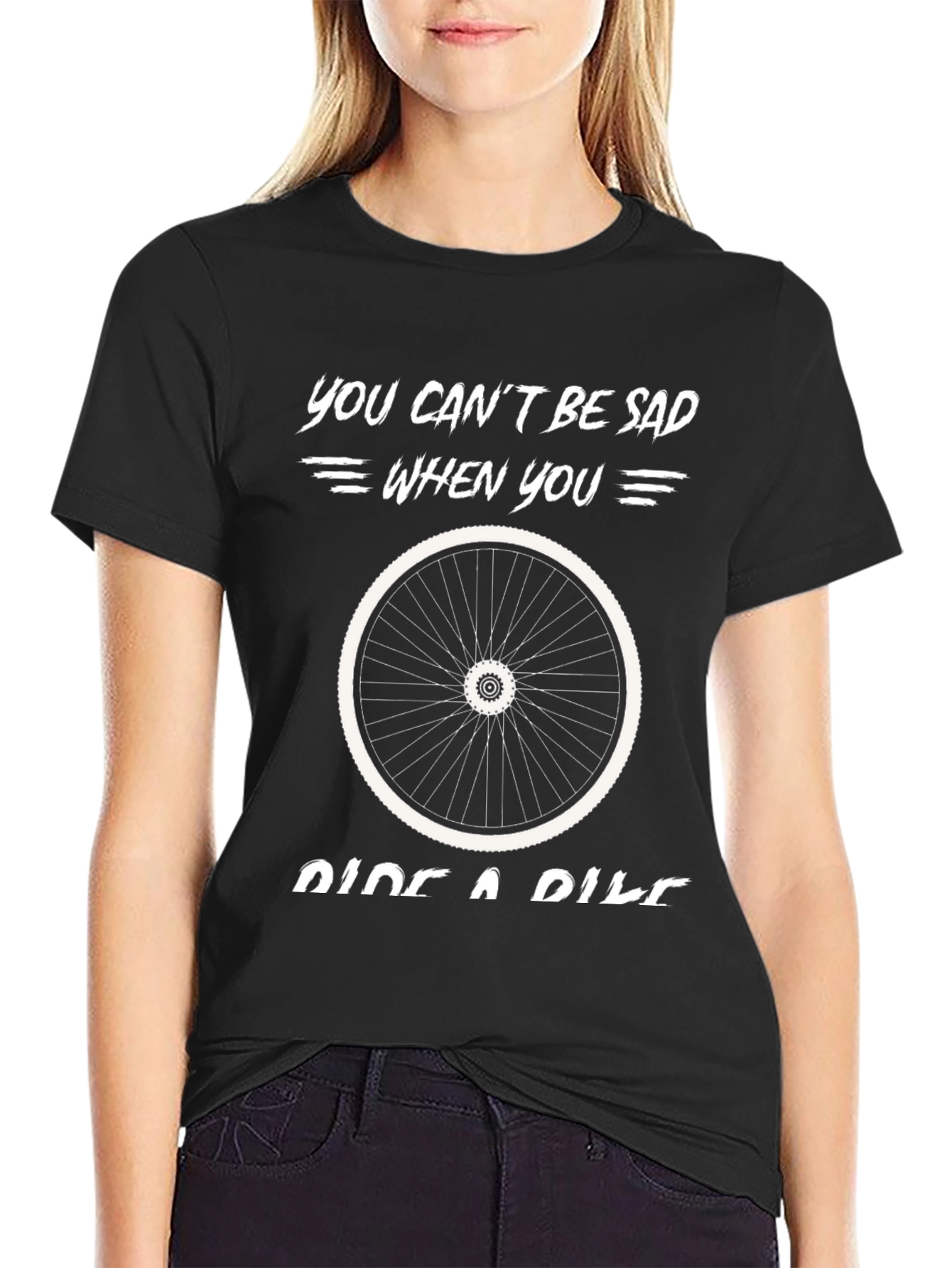 You Cant Be Sad Ride A Bike Graphic T-Shirt