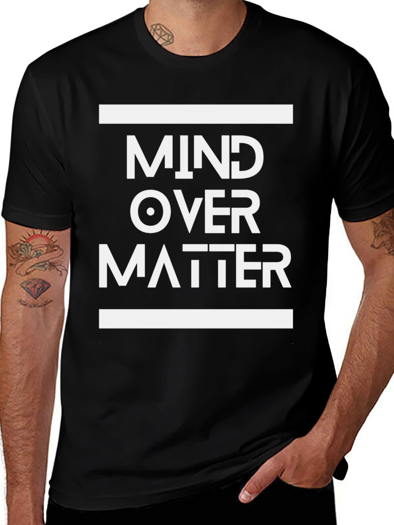 Mind Over Matter Graphic Tee - Black Casual T-Shirt