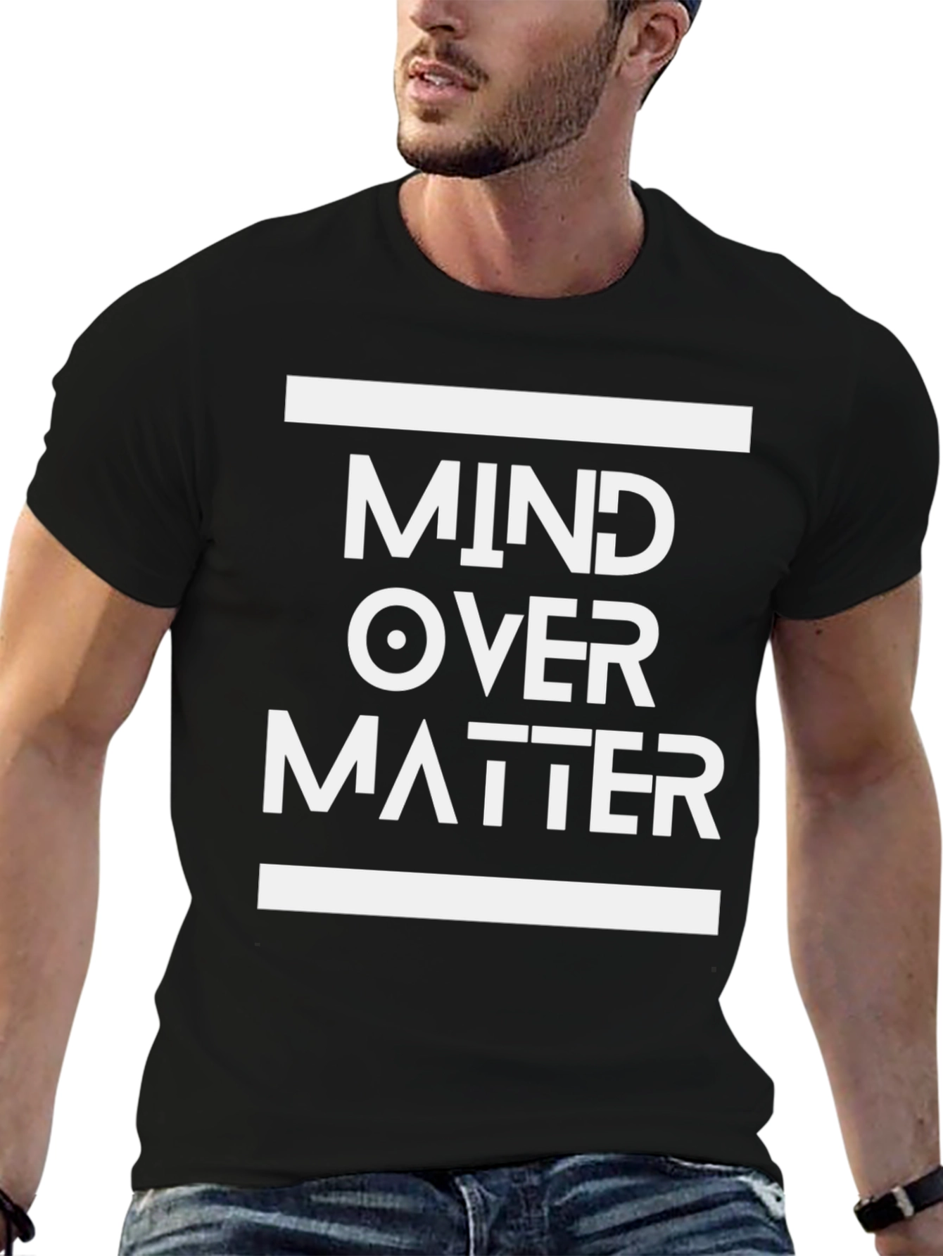Mind Over Matter Graphic Tee - Black Casual T-Shirt