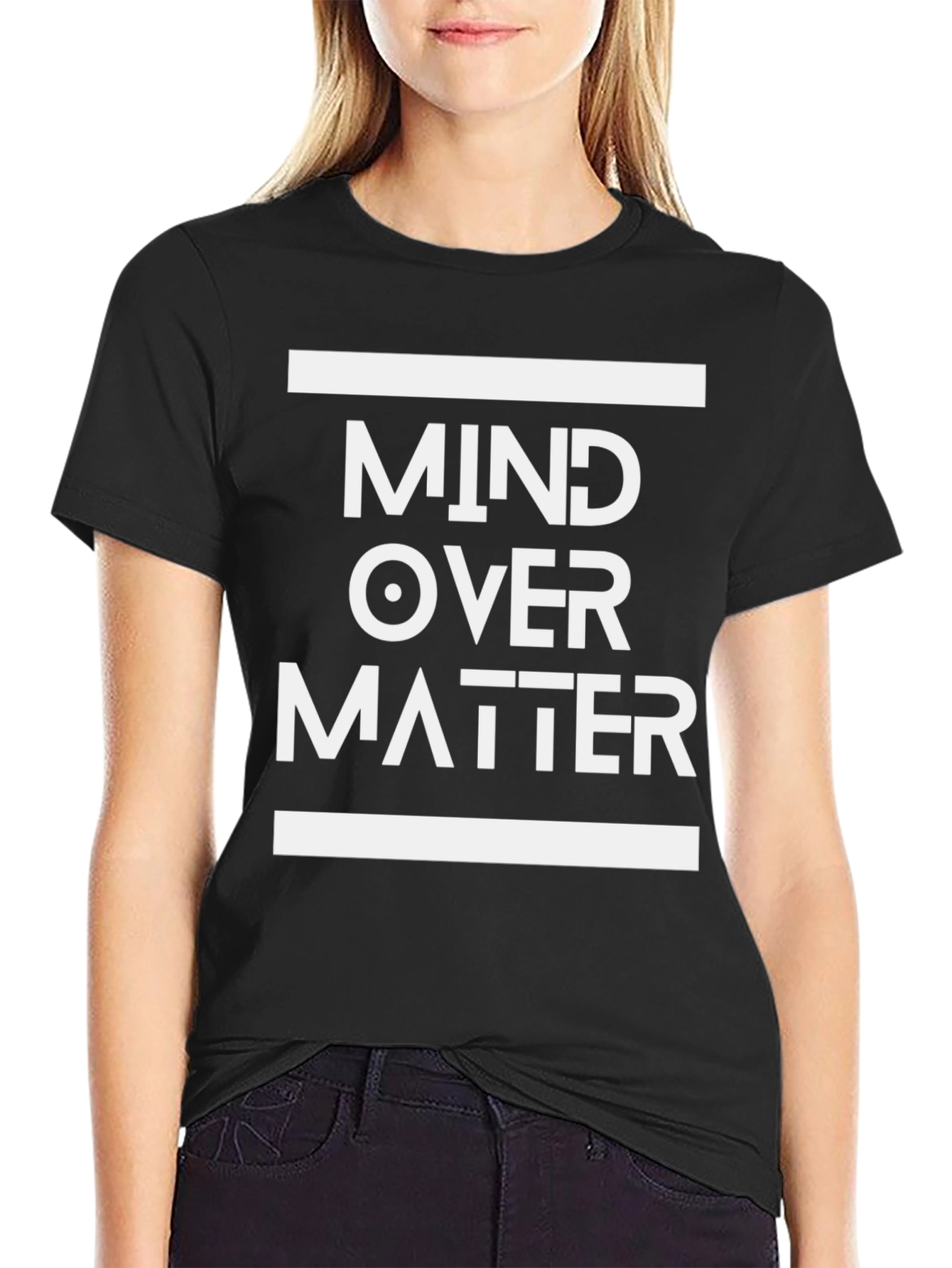 Mind Over Matter Graphic Tee - Black Casual T-Shirt